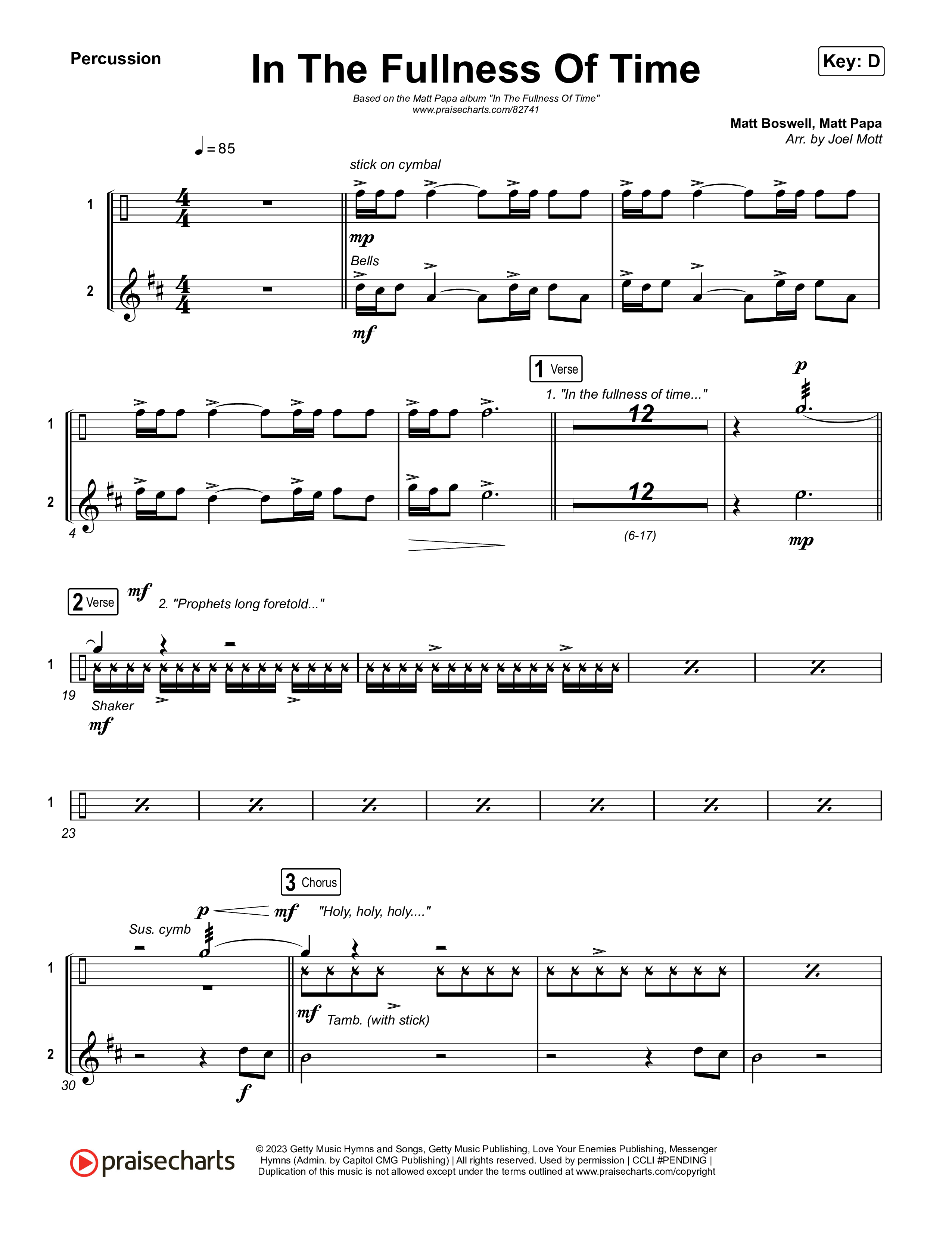 In The Fullness Of Time Percussion (Matt Papa / Matt Boswell)