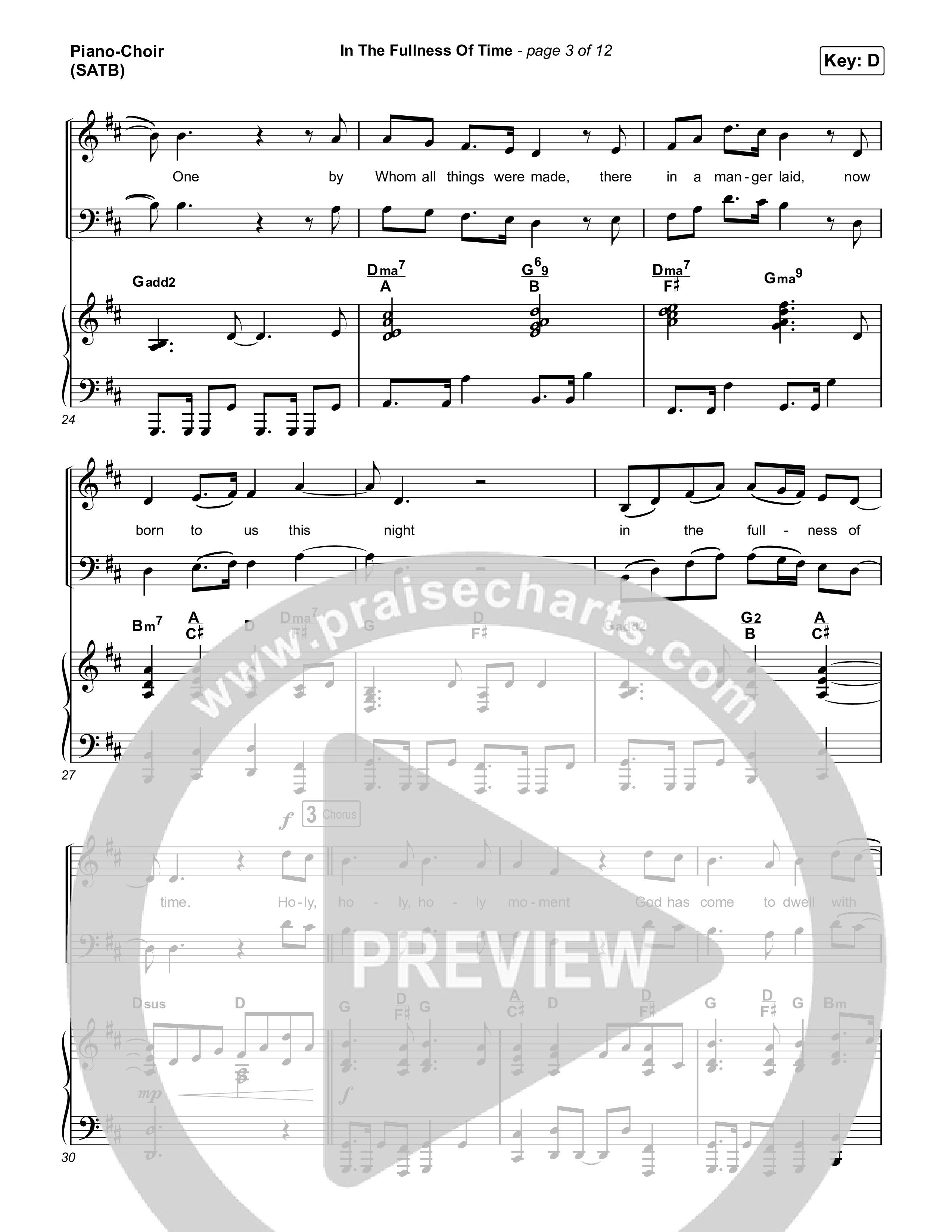 In The Fullness Of Time Piano/Vocal (SATB) (Matt Papa / Matt Boswell)