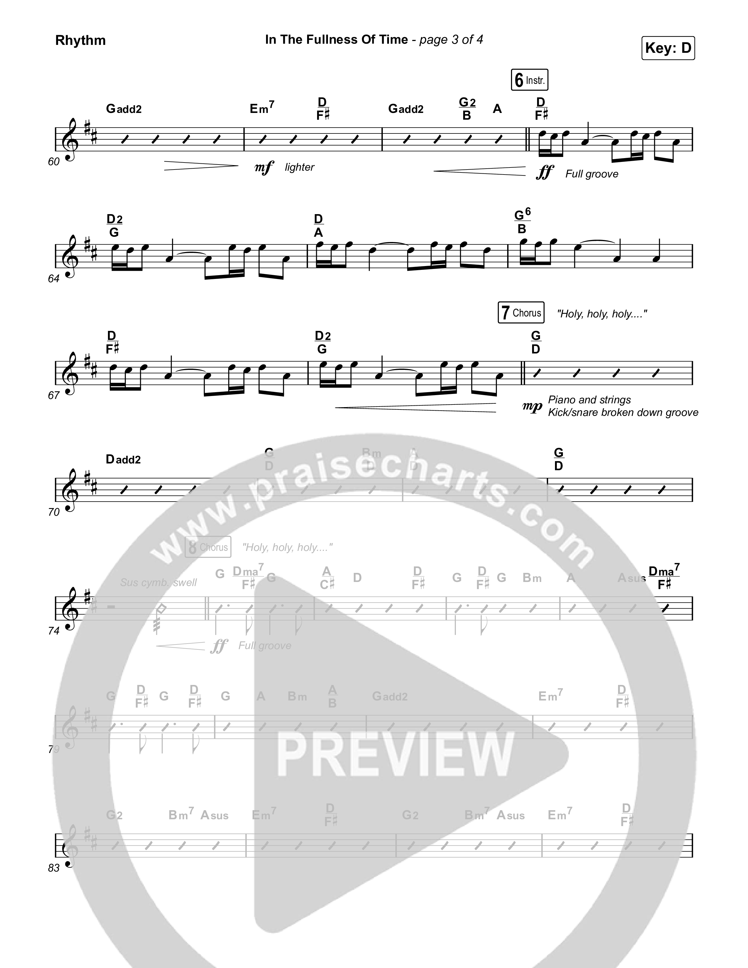 In The Fullness Of Time Rhythm Chart (Matt Papa / Matt Boswell)