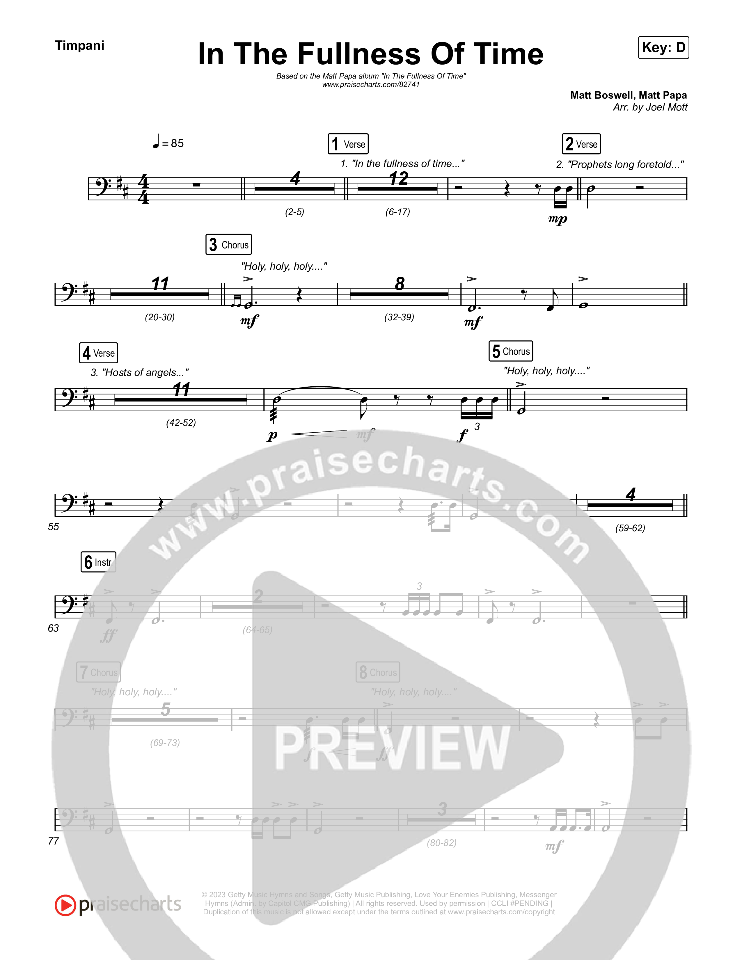 In The Fullness Of Time Timpani (Matt Papa / Matt Boswell)