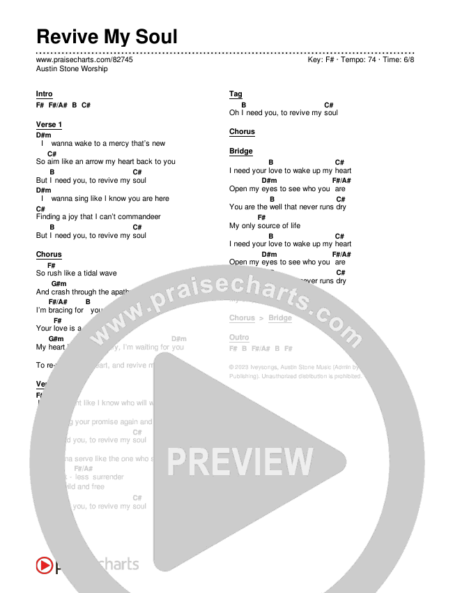 Revive My Soul Chords & Lyrics (Austin Stone Worship)