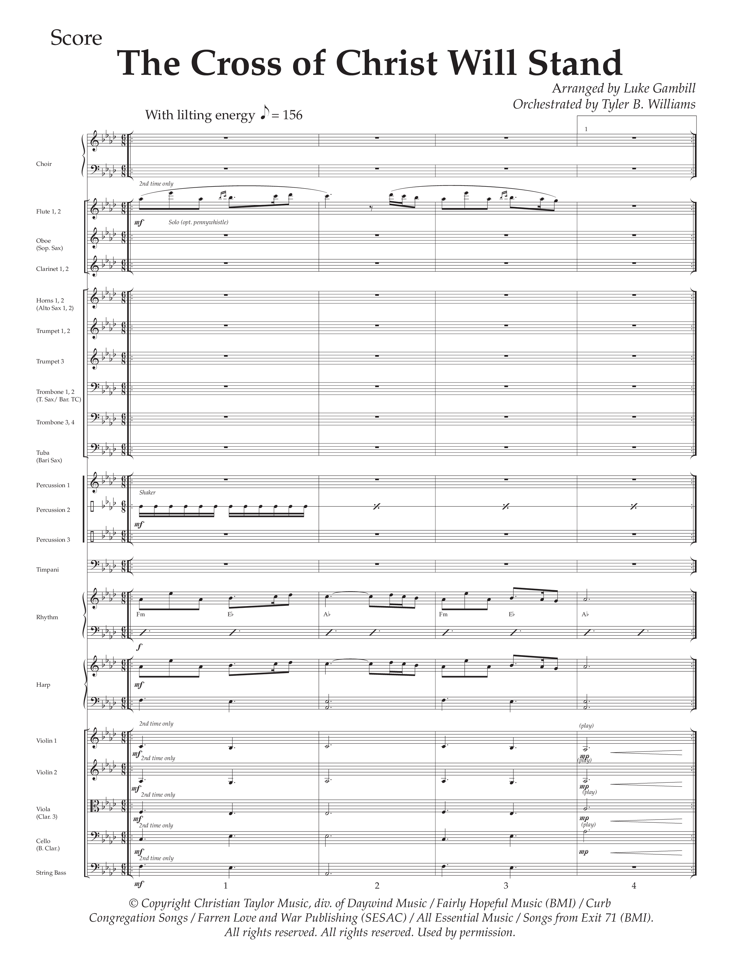 The Cross of Christ Will Stand (Choral Anthem SATB) Conductor's Score (Daywind Worship / Arr. Luke Gambill)