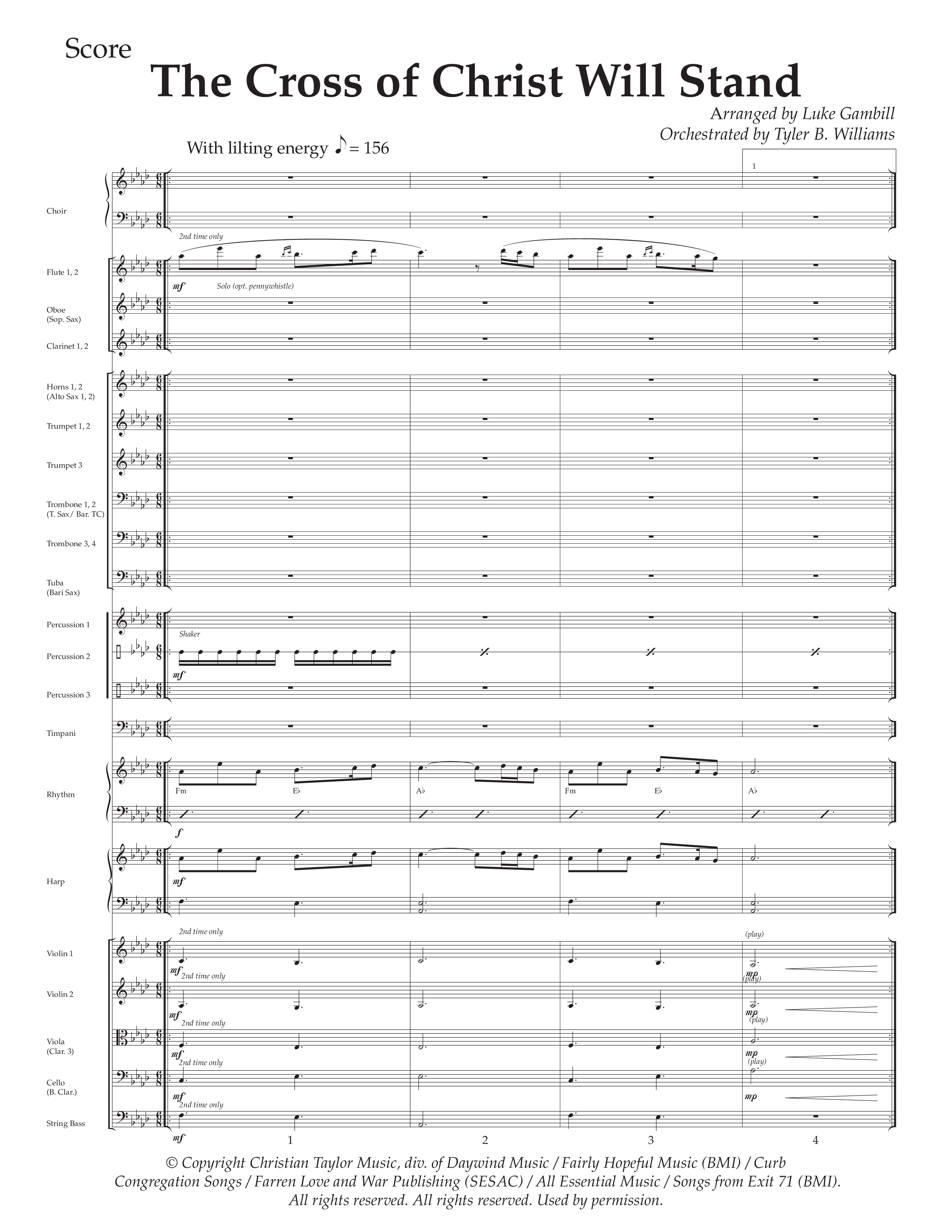 The Cross of Christ Will Stand (Choral Anthem SATB) Orchestration (Daywind Worship / Arr. Luke Gambill)