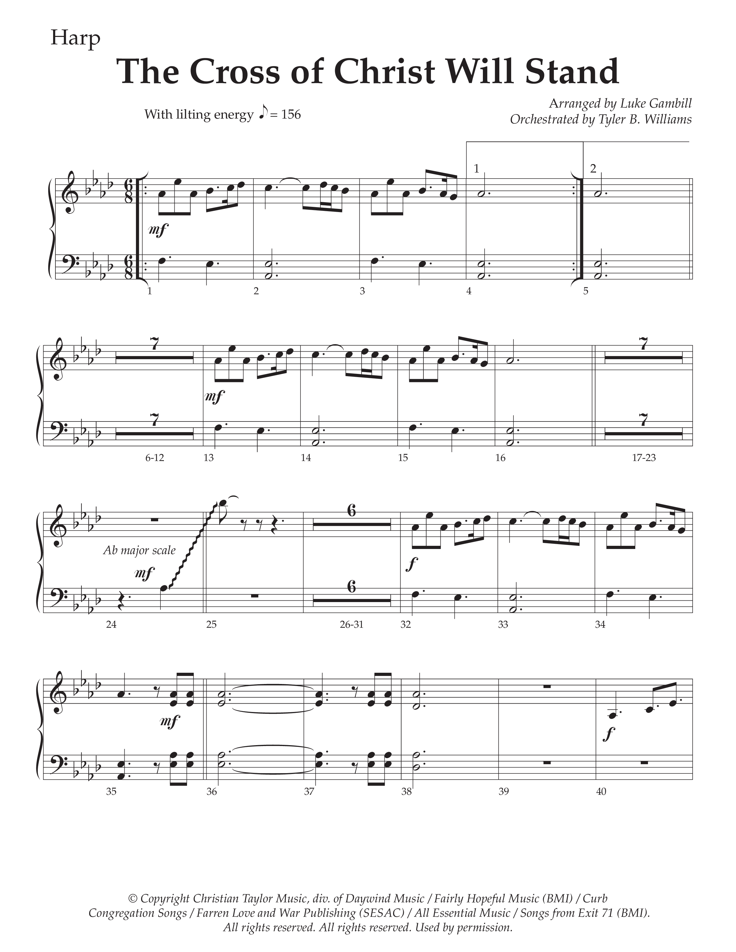The Cross of Christ Will Stand (Choral Anthem SATB) Harp (Daywind Worship / Arr. Luke Gambill)
