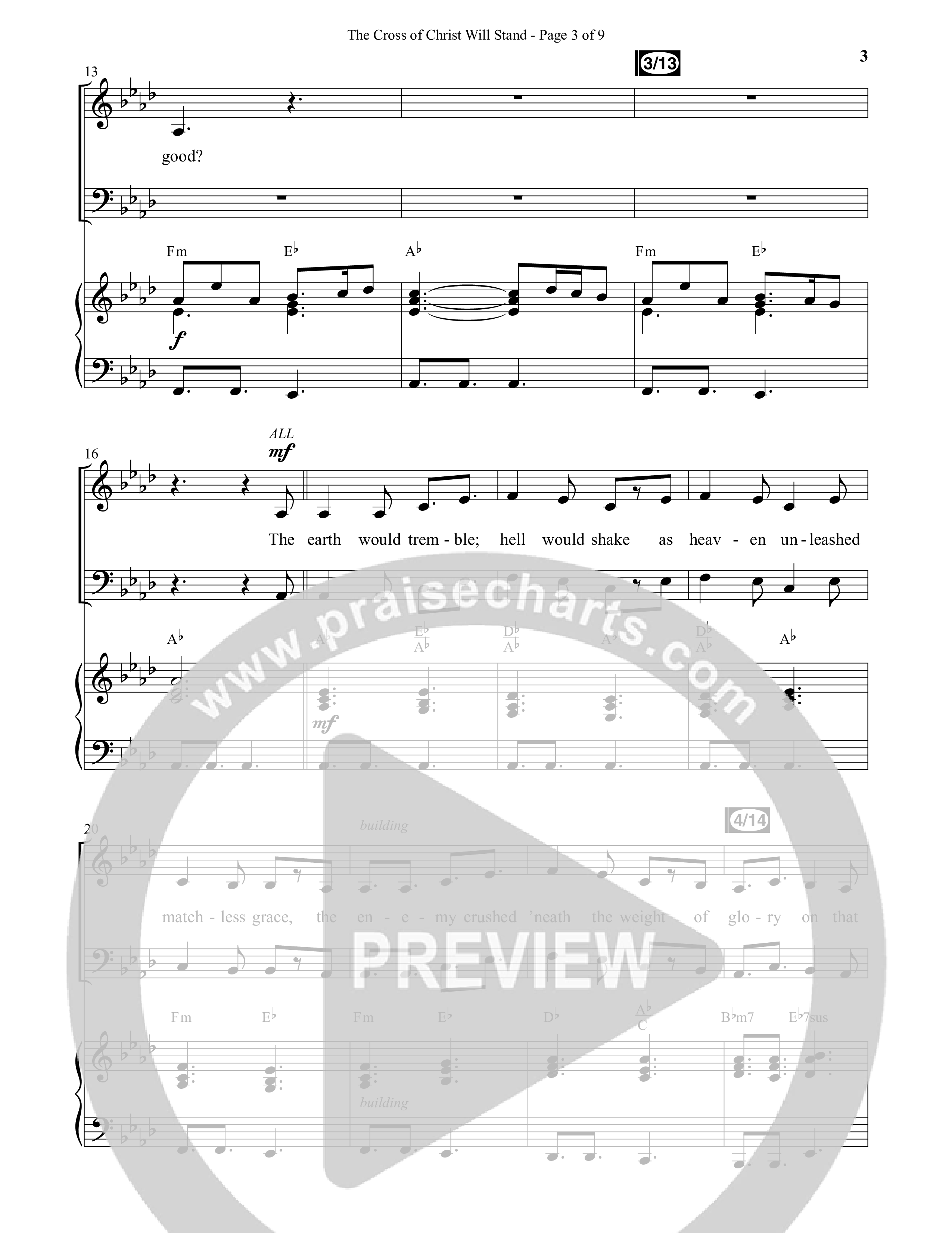 The Cross of Christ Will Stand (Choral Anthem SATB) Anthem (SATB/Piano) (Daywind Worship / Arr. Luke Gambill)