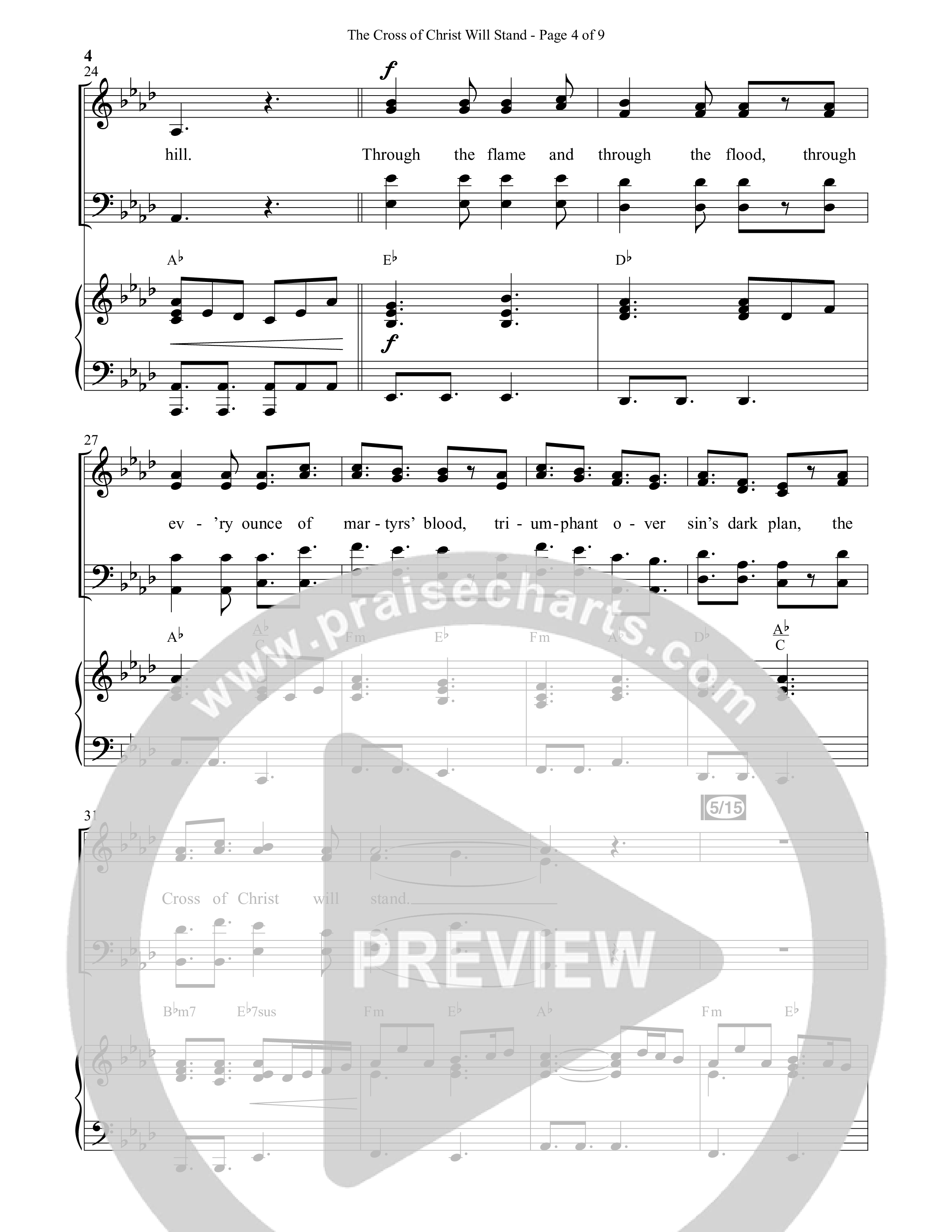 The Cross of Christ Will Stand (Choral Anthem SATB) Anthem (SATB/Piano) (Daywind Worship / Arr. Luke Gambill)