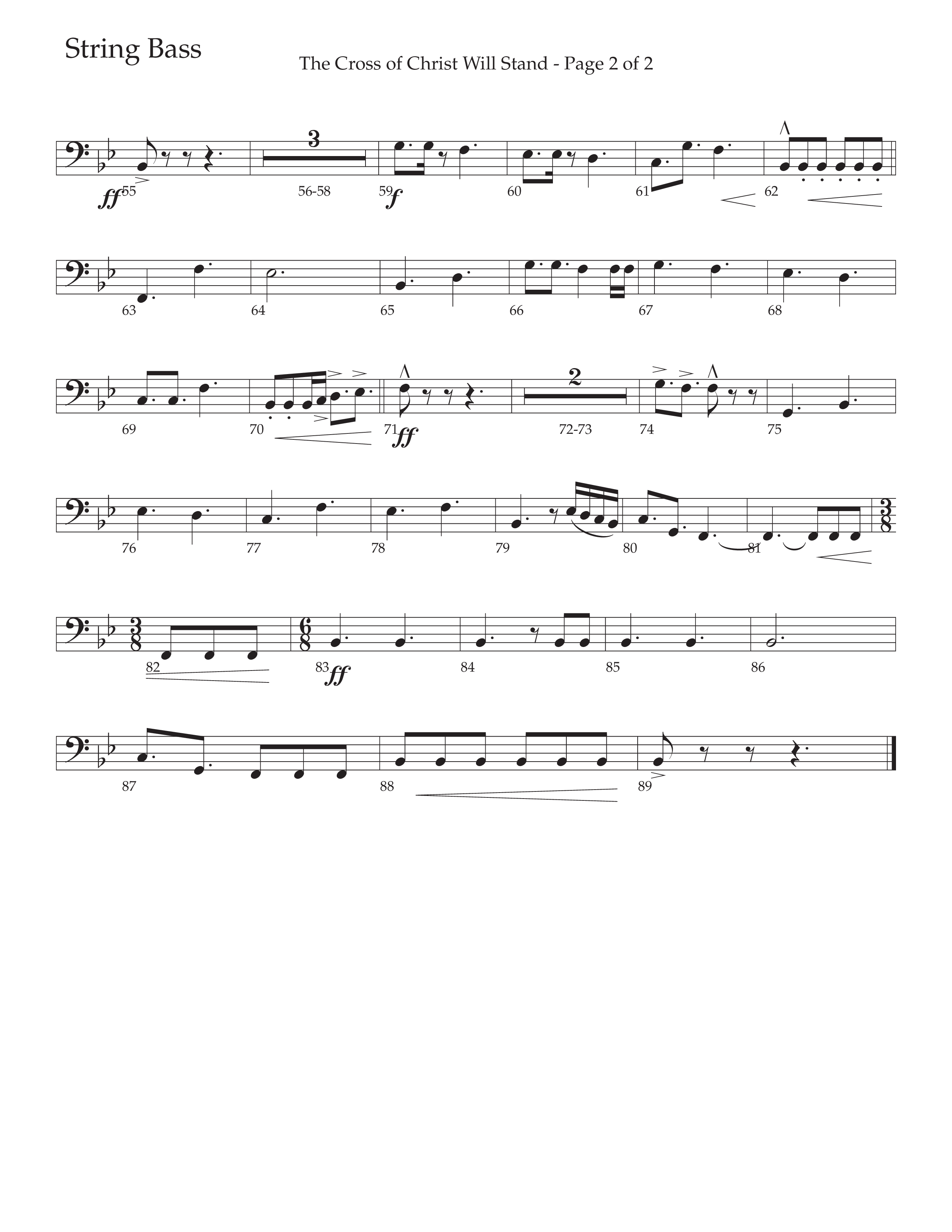 The Cross of Christ Will Stand (Choral Anthem SATB) String Bass (Daywind Worship / Arr. Luke Gambill)