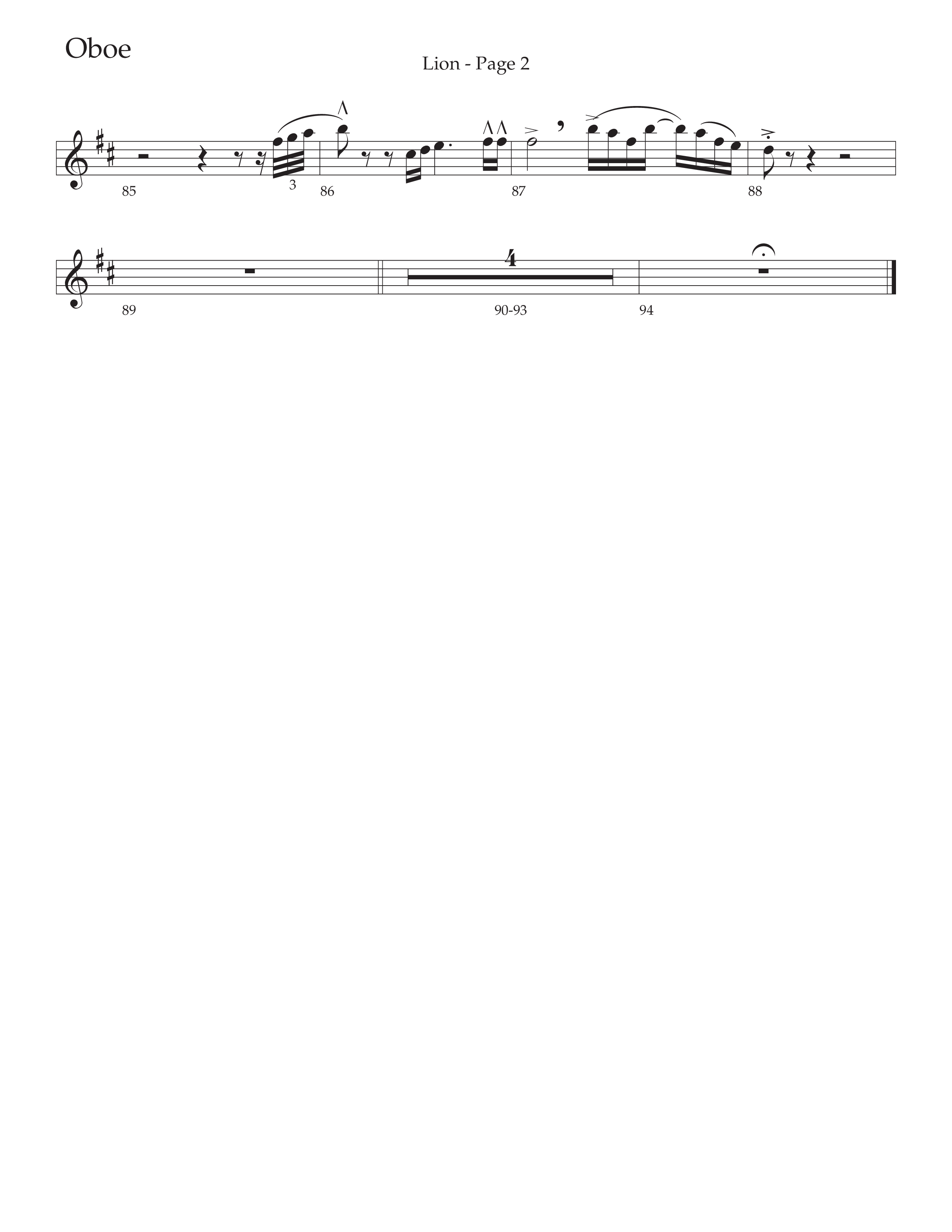 LION (Choral Anthem SATB) Oboe (Daywind Worship / Arr. Phil Nitz)