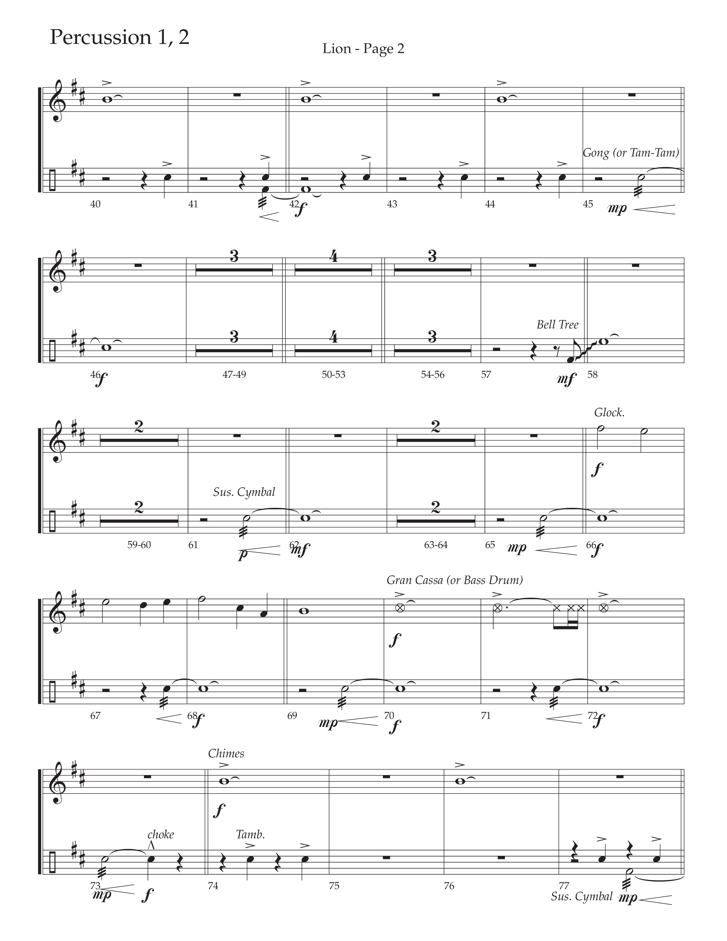 LION (Choral Anthem SATB) Percussion (Daywind Worship / Arr. Phil Nitz)
