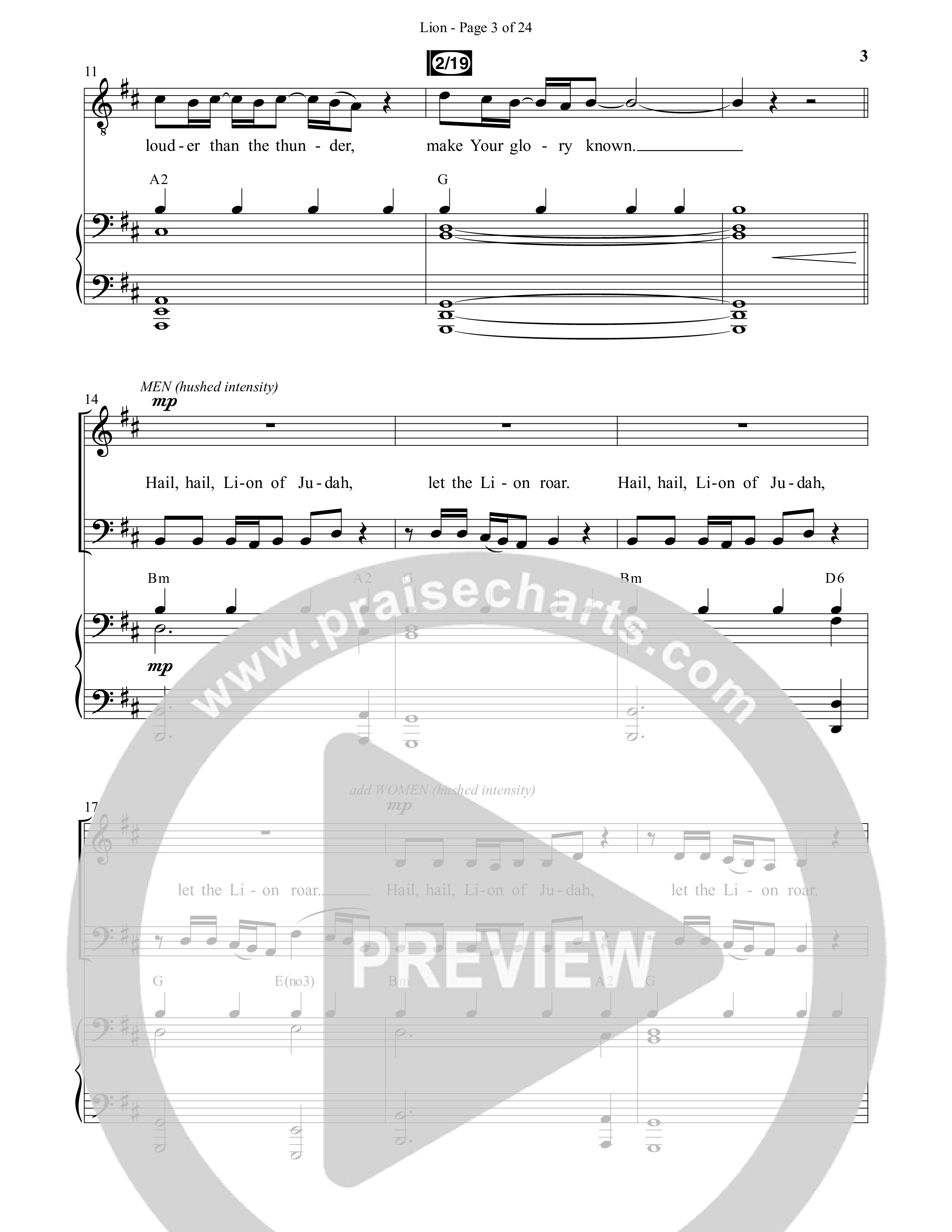 LION (Choral Anthem SATB) Anthem (SATB/Piano) (Daywind Worship / Arr. Phil Nitz)