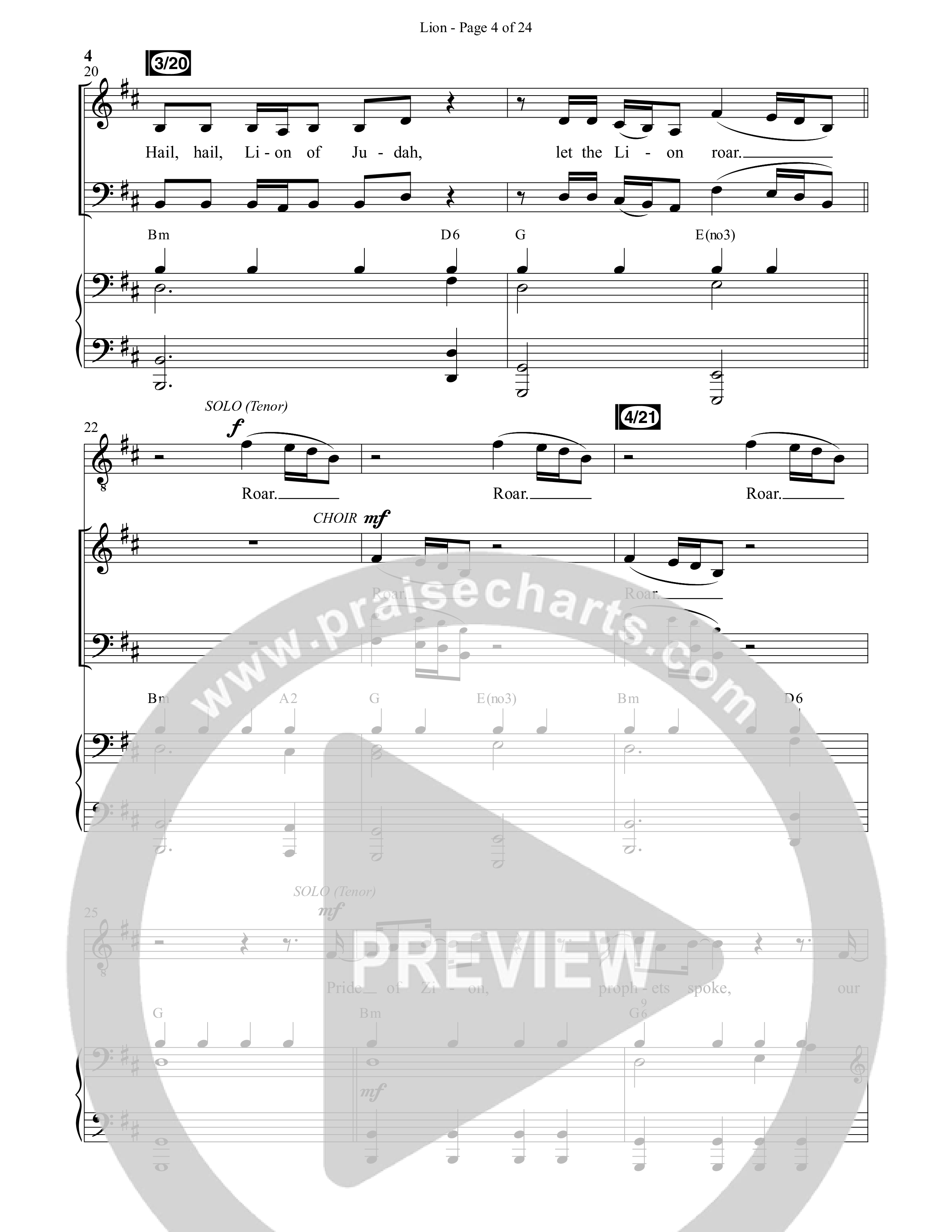 LION (Choral Anthem SATB) Anthem (SATB/Piano) (Daywind Worship / Arr. Phil Nitz)