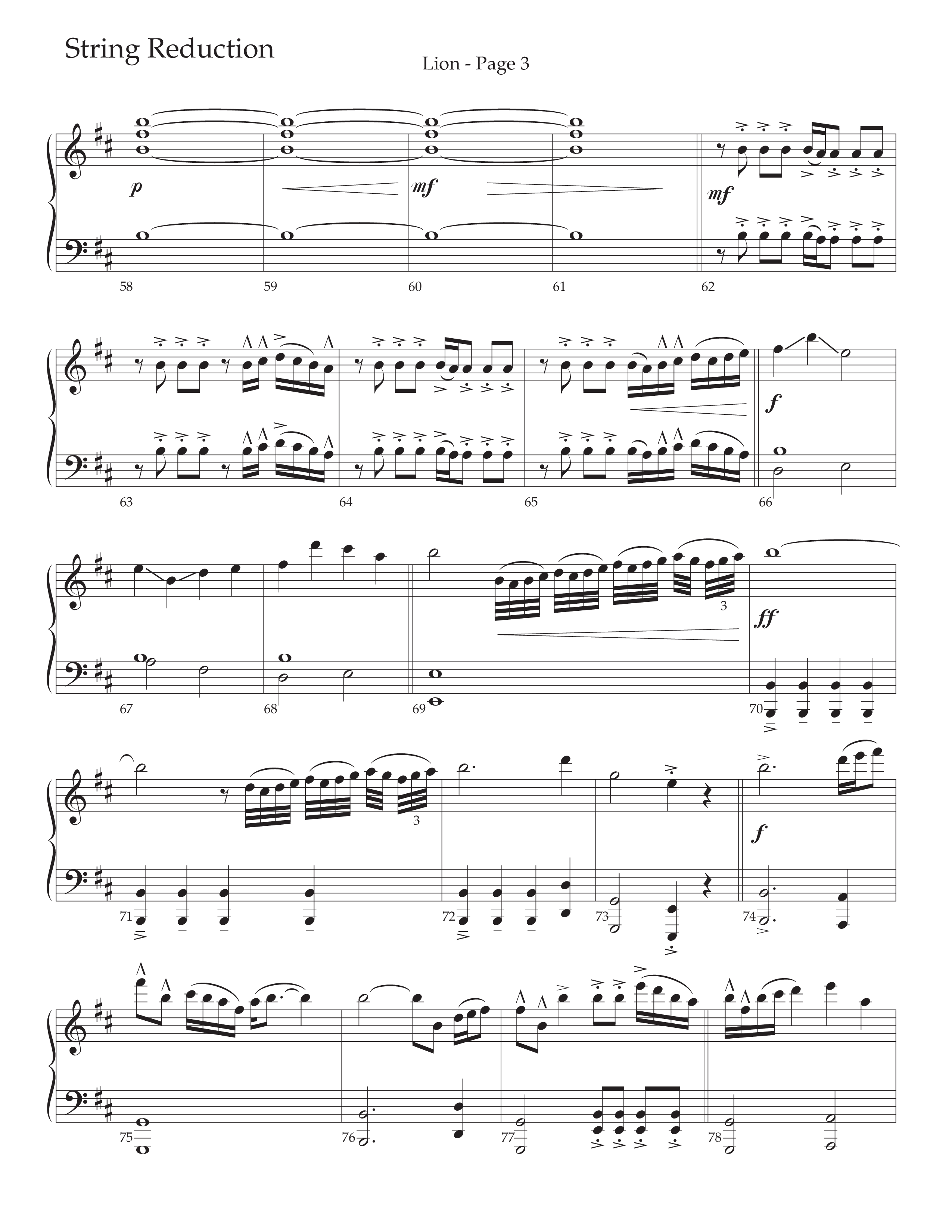 LION (Choral Anthem SATB) String Reduction (Daywind Worship / Arr. Phil Nitz)