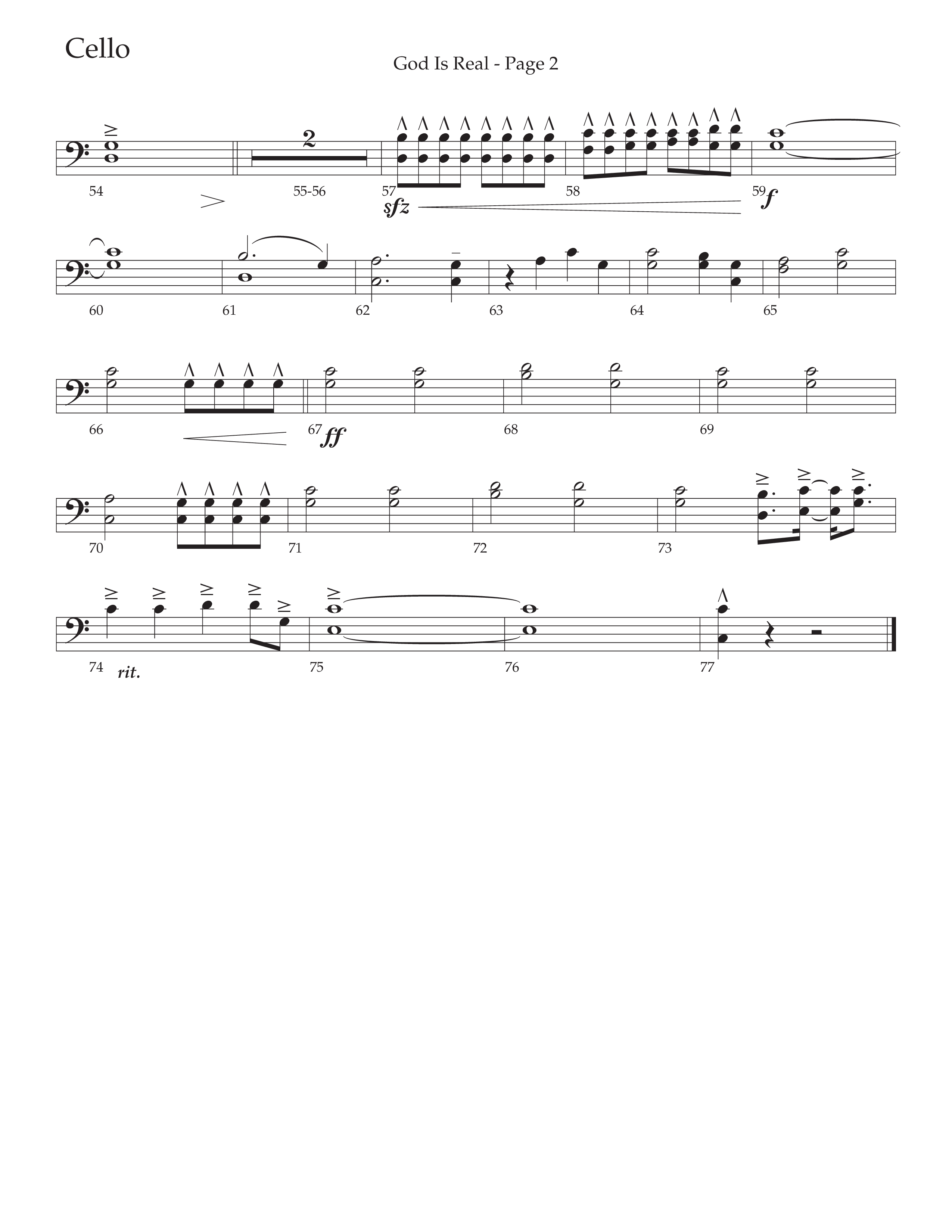 God Is Real (Choral Anthem SATB) Cello (Daywind Worship / Arr. Cliff Duren)