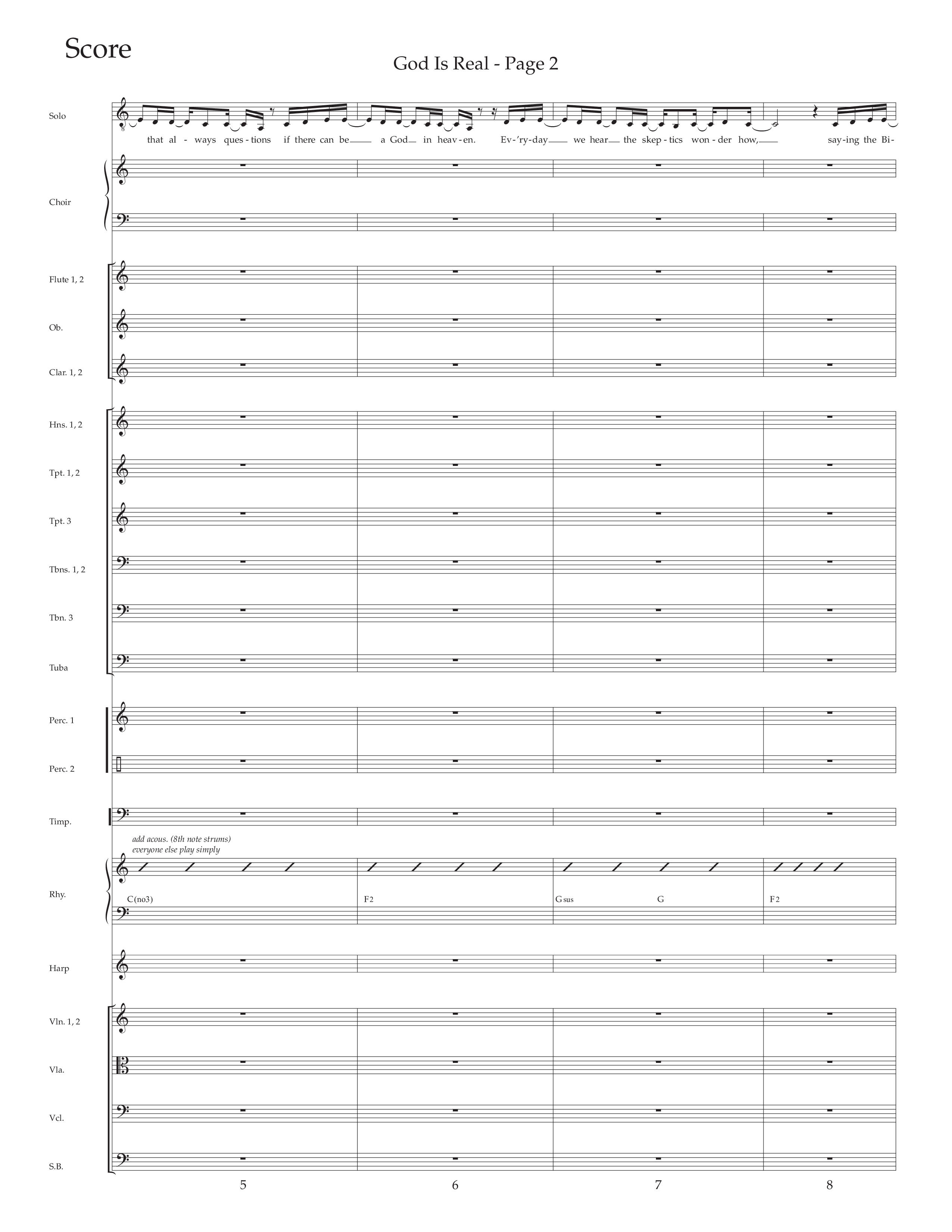 God Is Real (Choral Anthem SATB) Orchestration (Daywind Worship / Arr. Cliff Duren)