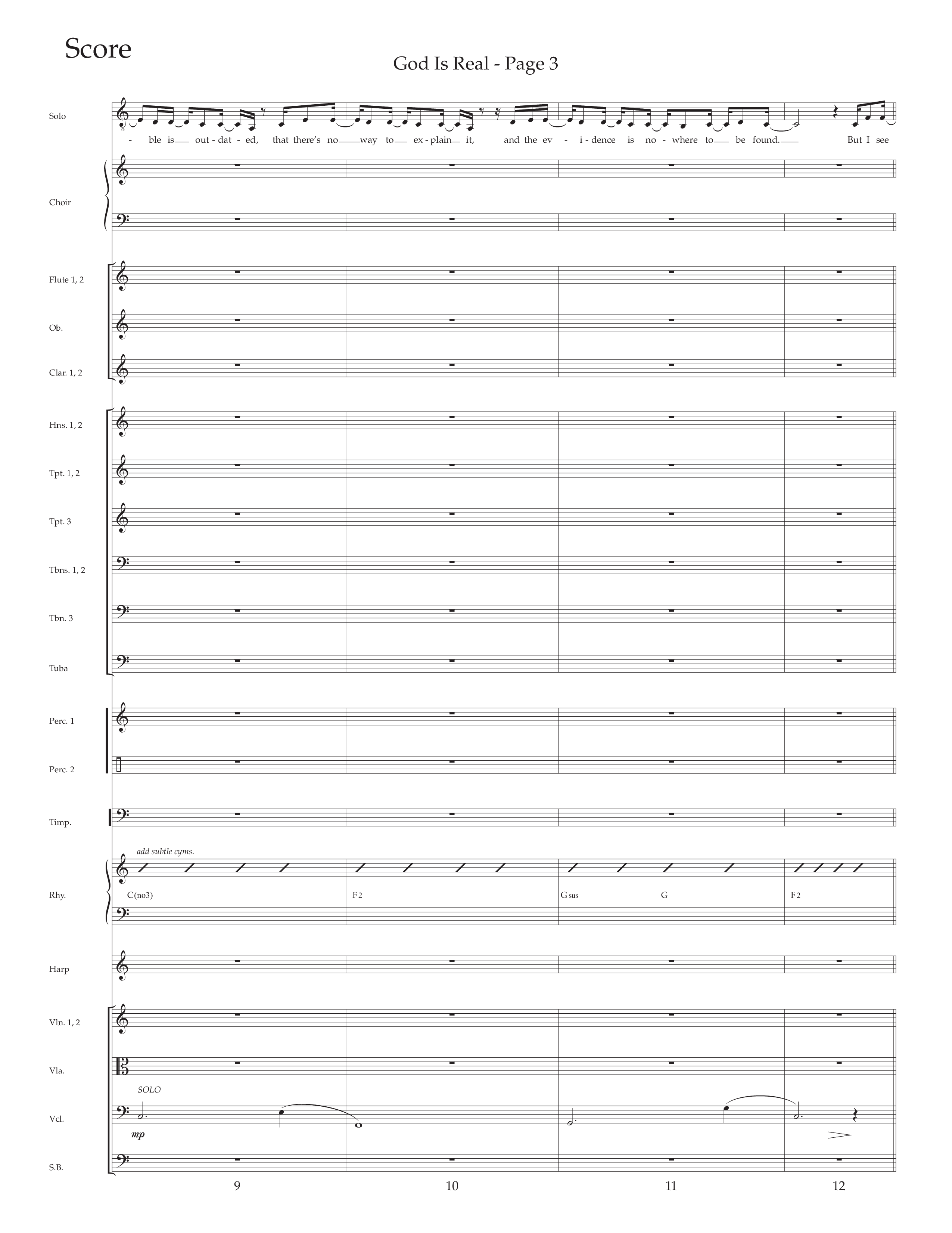 God Is Real (Choral Anthem SATB) Orchestration (Daywind Worship / Arr. Cliff Duren)