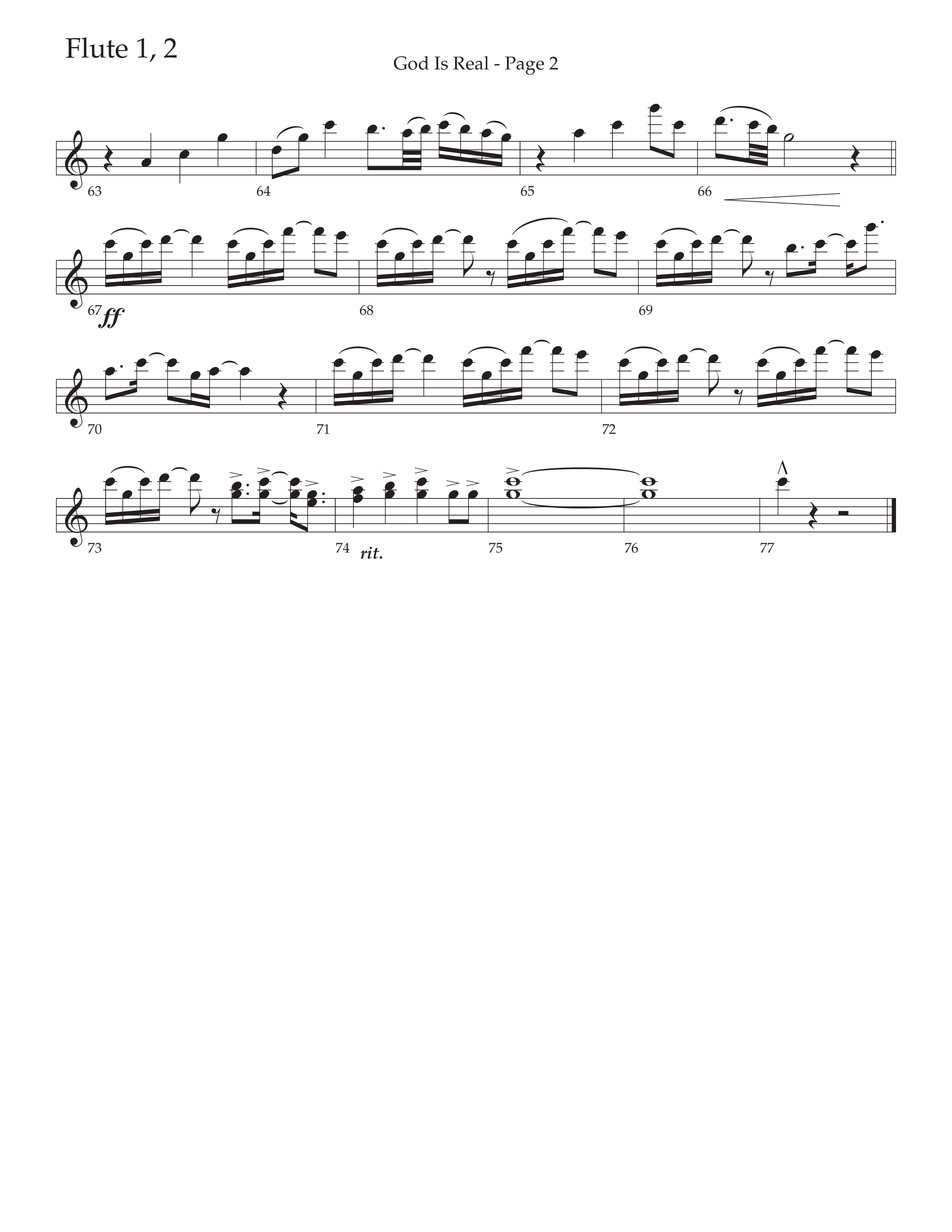 God Is Real (Choral Anthem SATB) Flute 1/2 (Daywind Worship / Arr. Cliff Duren)