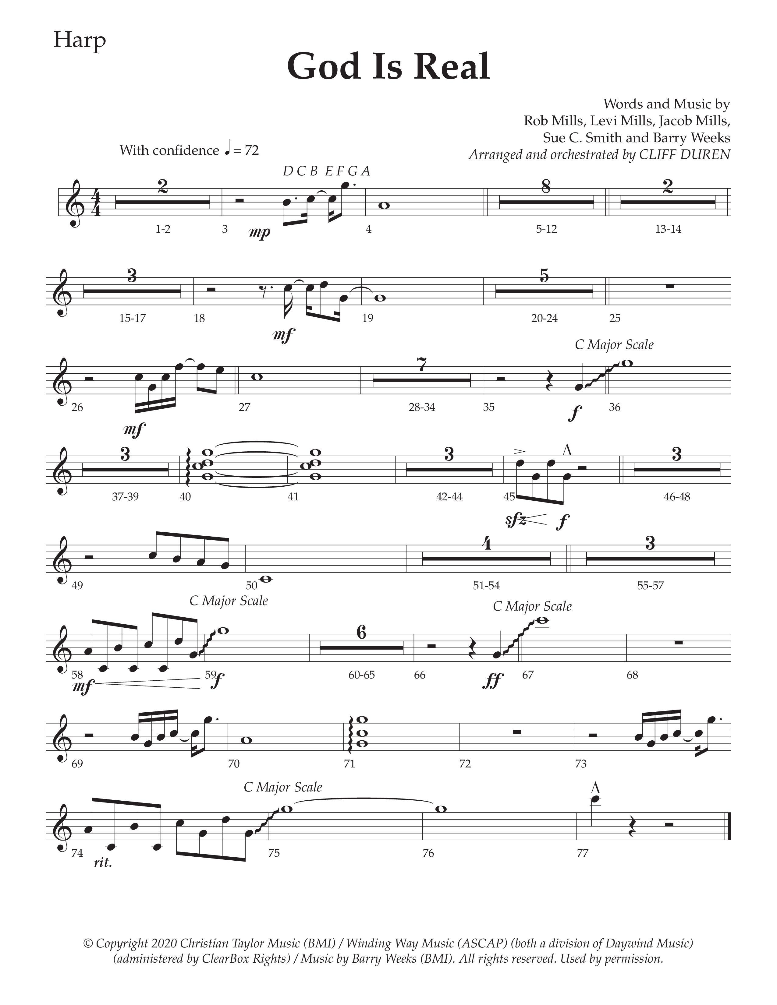 God Is Real (Choral Anthem SATB) Harp (Daywind Worship / Arr. Cliff Duren)