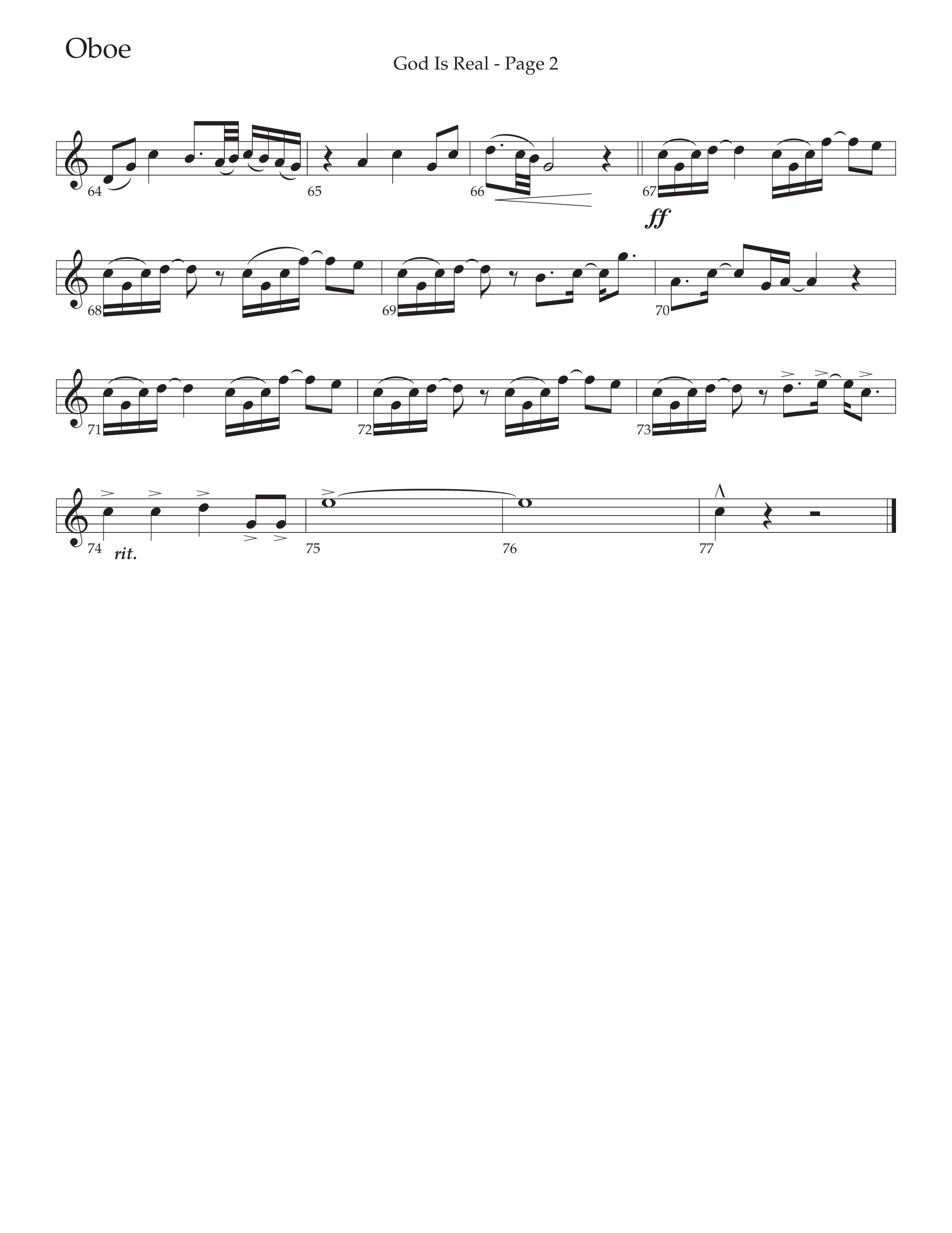 God Is Real (Choral Anthem SATB) Oboe (Daywind Worship / Arr. Cliff Duren)