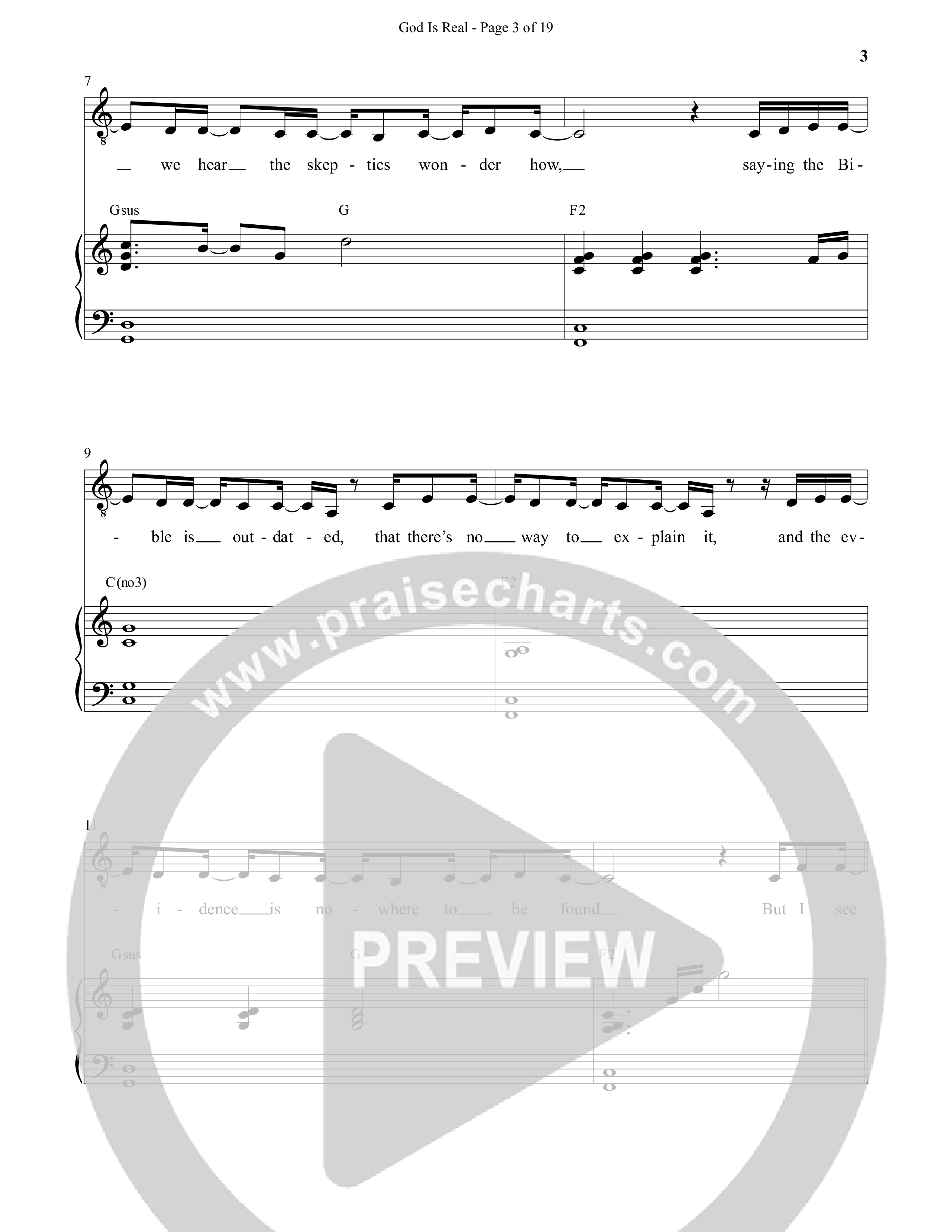 God Is Real (Choral Anthem SATB) Anthem (SATB/Piano) (Daywind Worship / Arr. Cliff Duren)