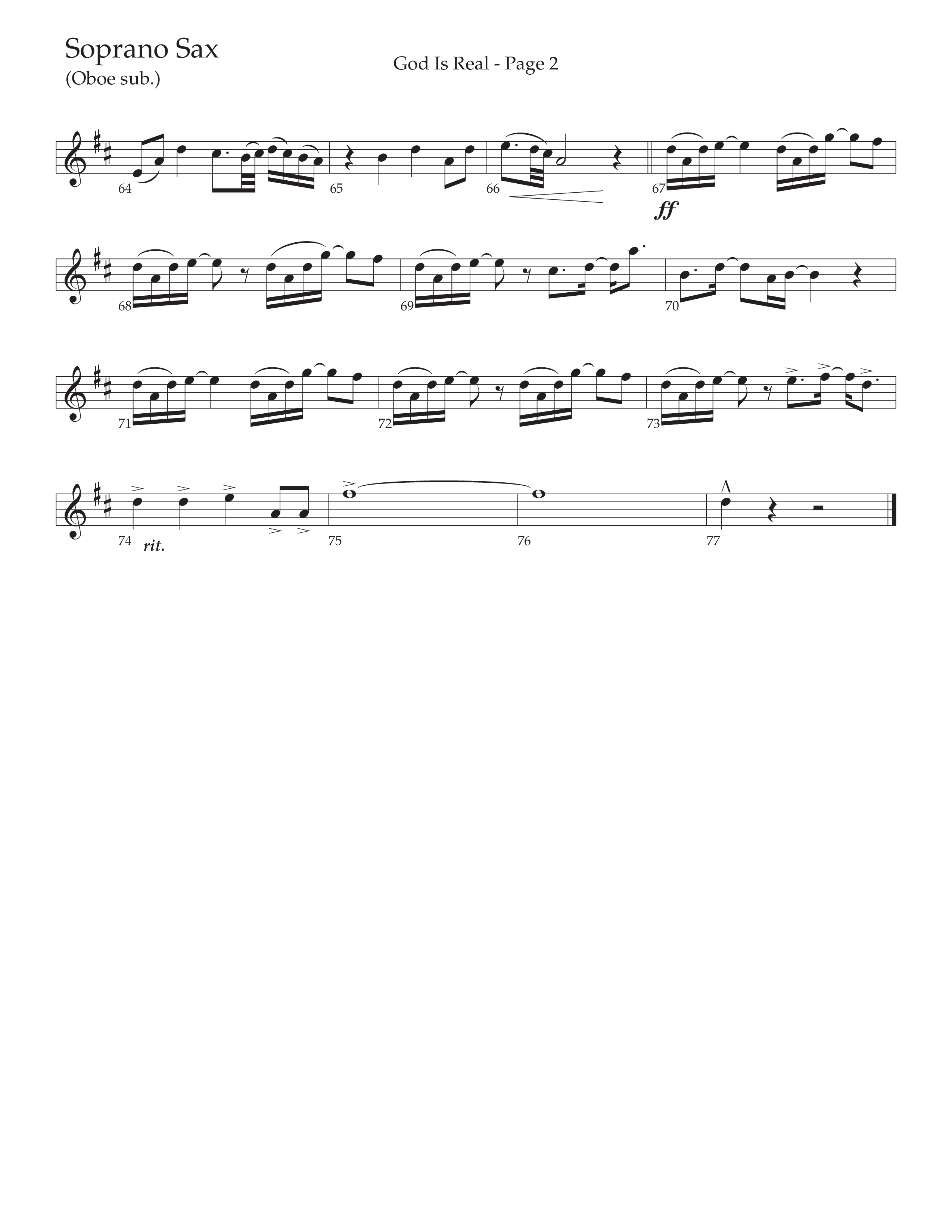 God Is Real (Choral Anthem SATB) Soprano Sax (Daywind Worship / Arr. Cliff Duren)
