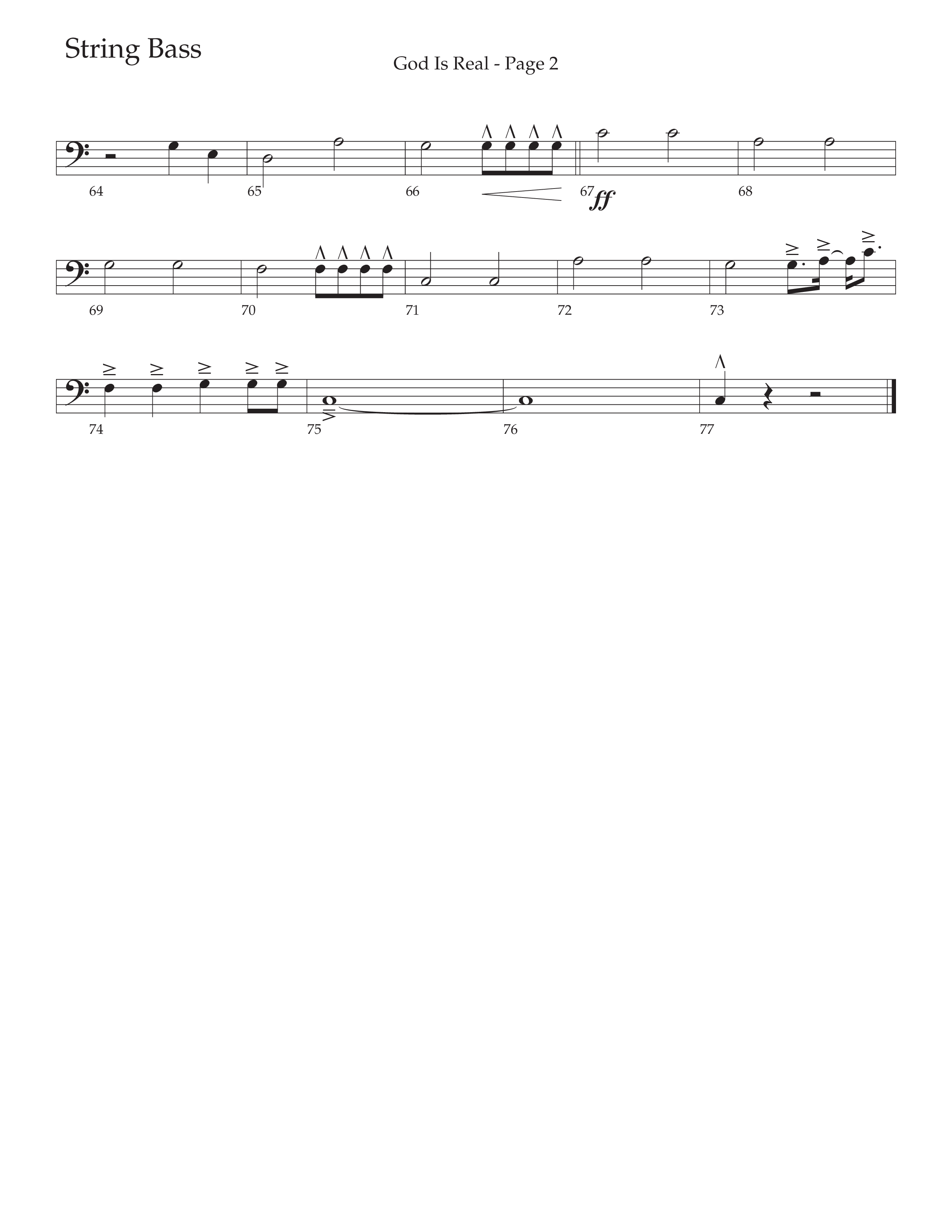 God Is Real (Choral Anthem SATB) String Bass (Daywind Worship / Arr. Cliff Duren)
