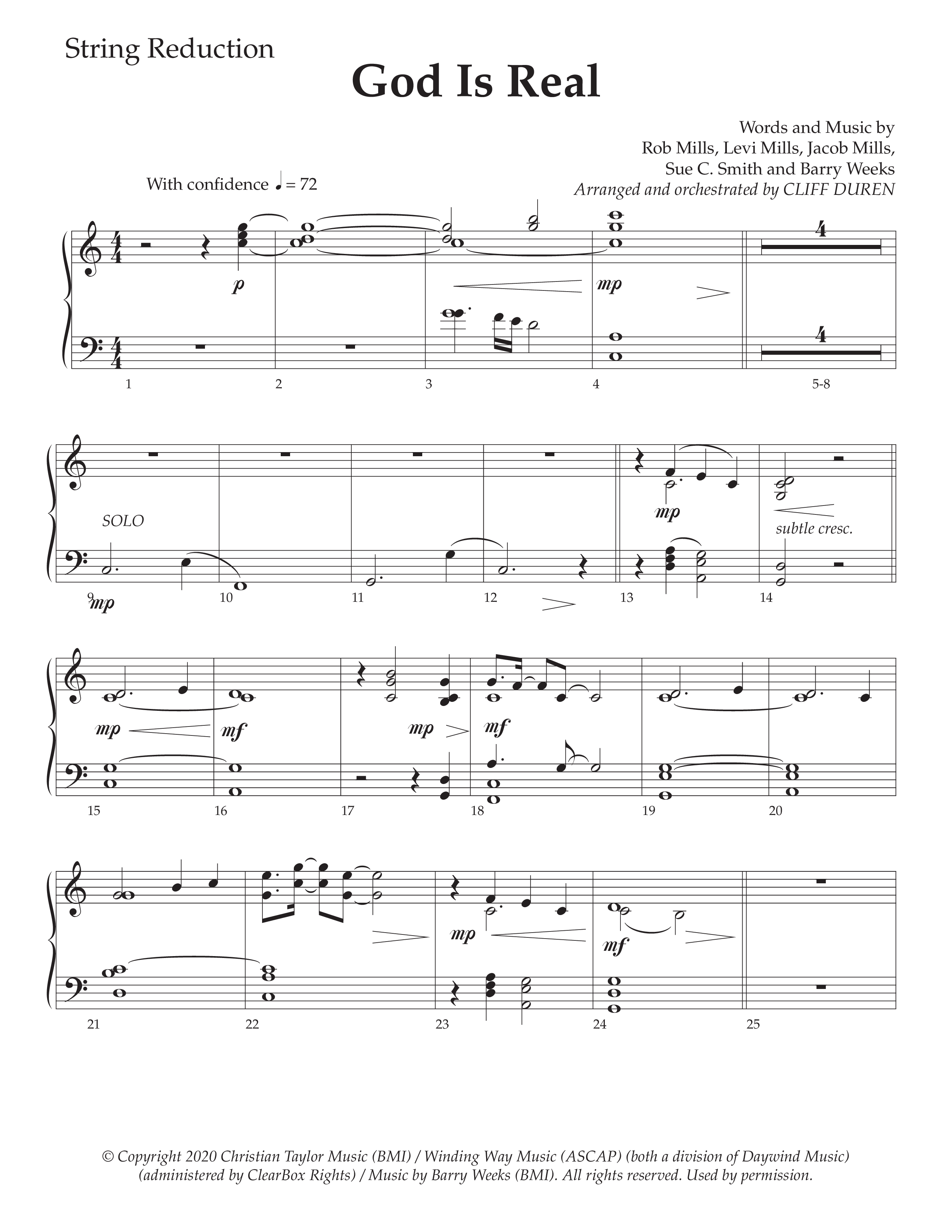 God Is Real (Choral Anthem SATB) String Reduction (Daywind Worship / Arr. Cliff Duren)