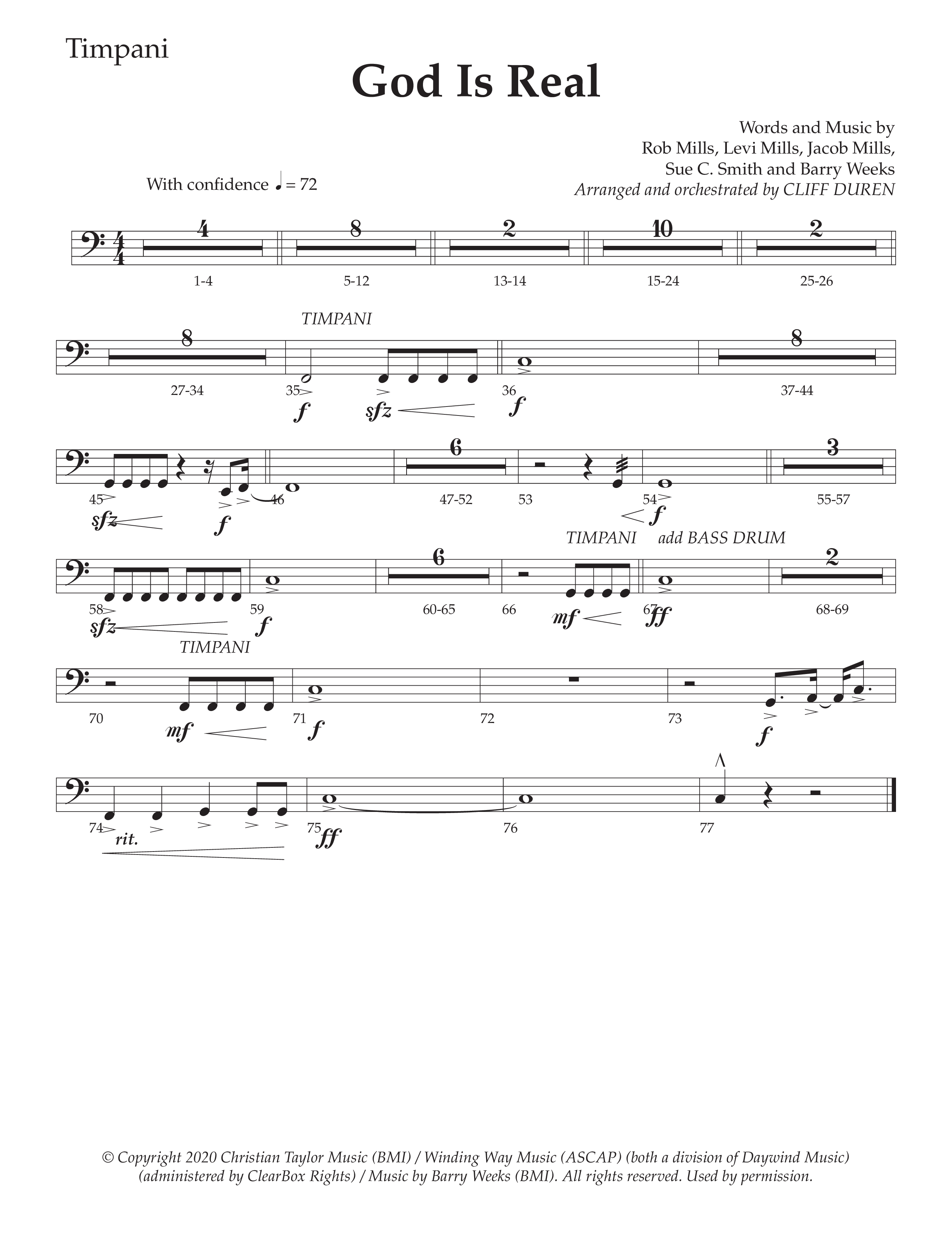 God Is Real (Choral Anthem SATB) Timpani (Daywind Worship / Arr. Cliff Duren)