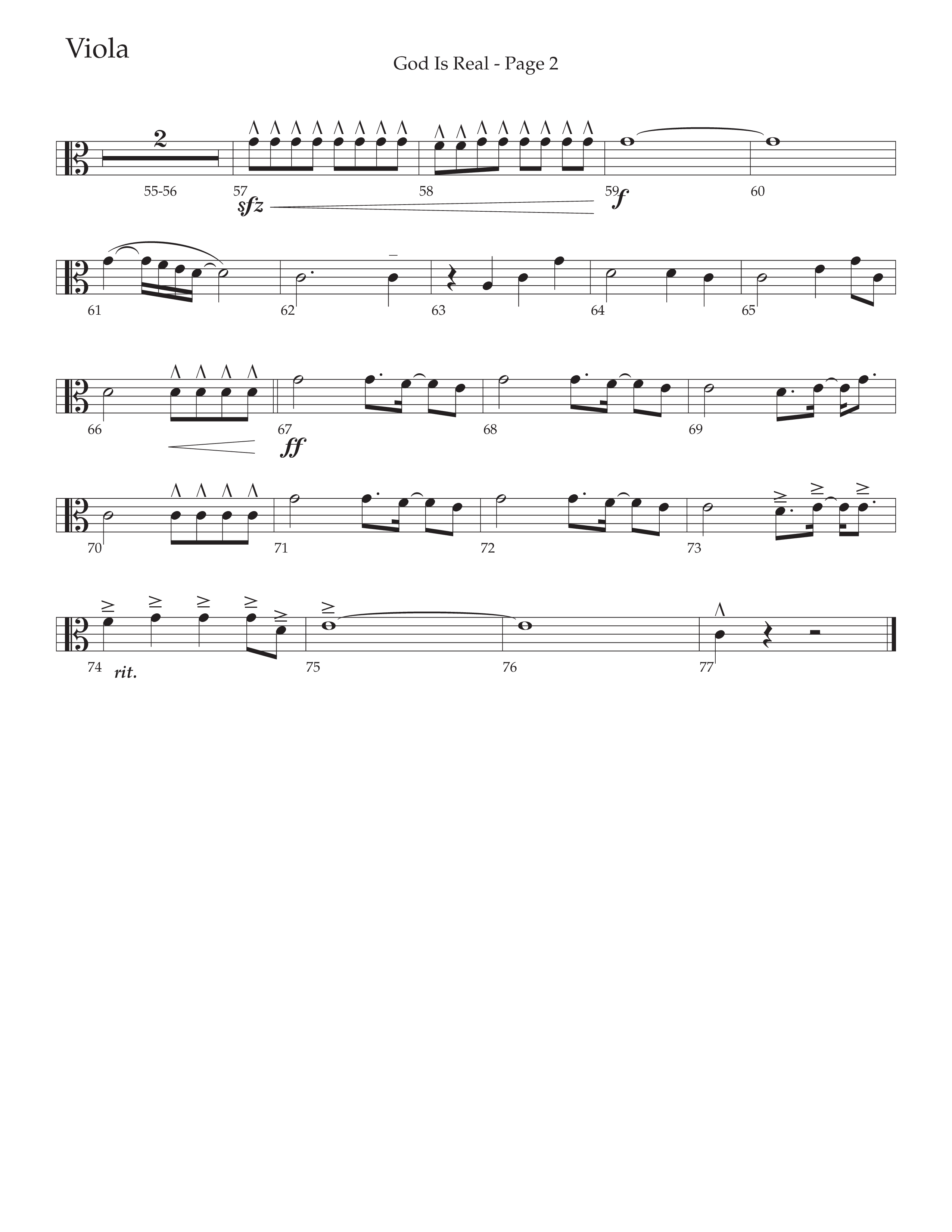 God Is Real (Choral Anthem SATB) Viola (Daywind Worship / Arr. Cliff Duren)