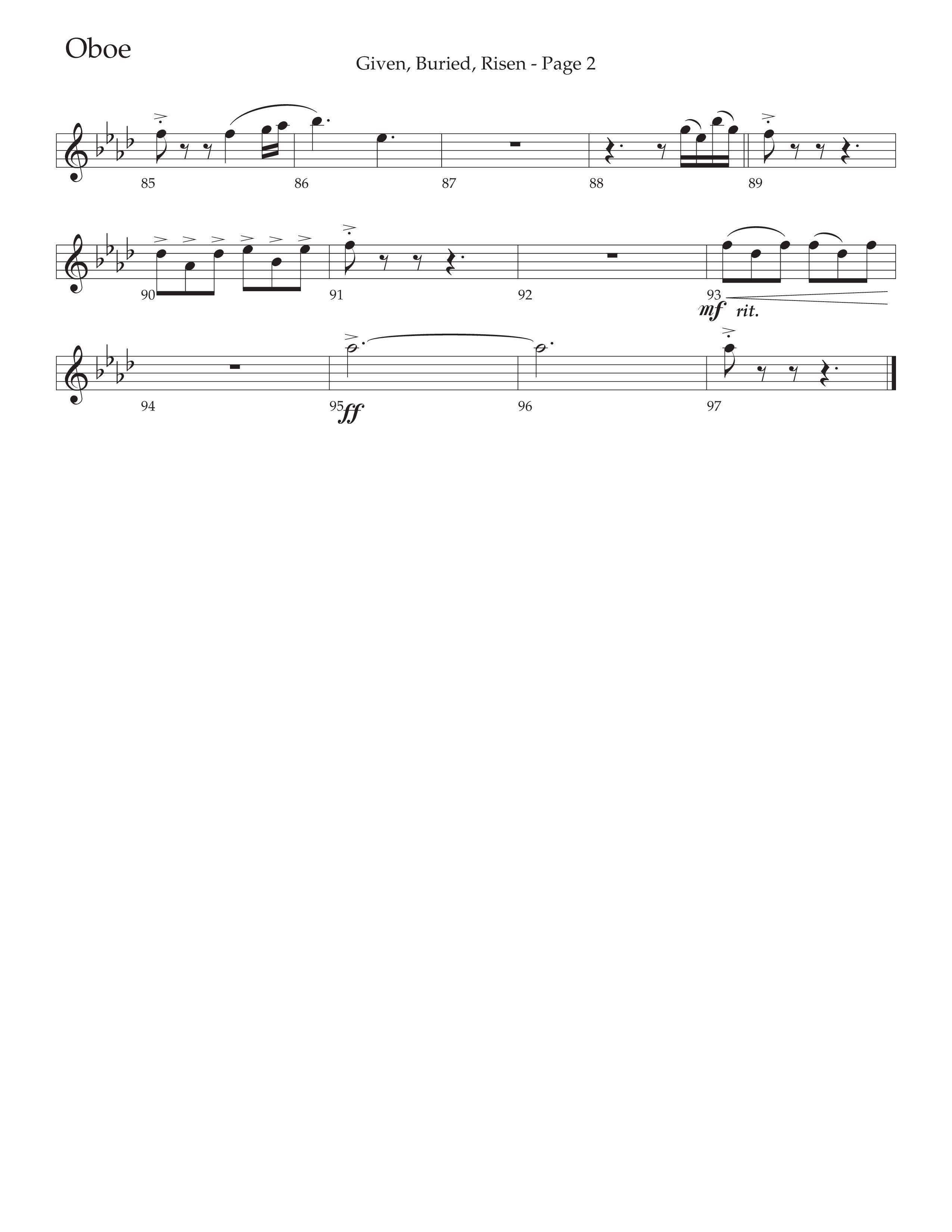 Given Buried Risen (Choral Anthem SATB) Oboe (Daywind Worship / Arr. Phil Nitz)