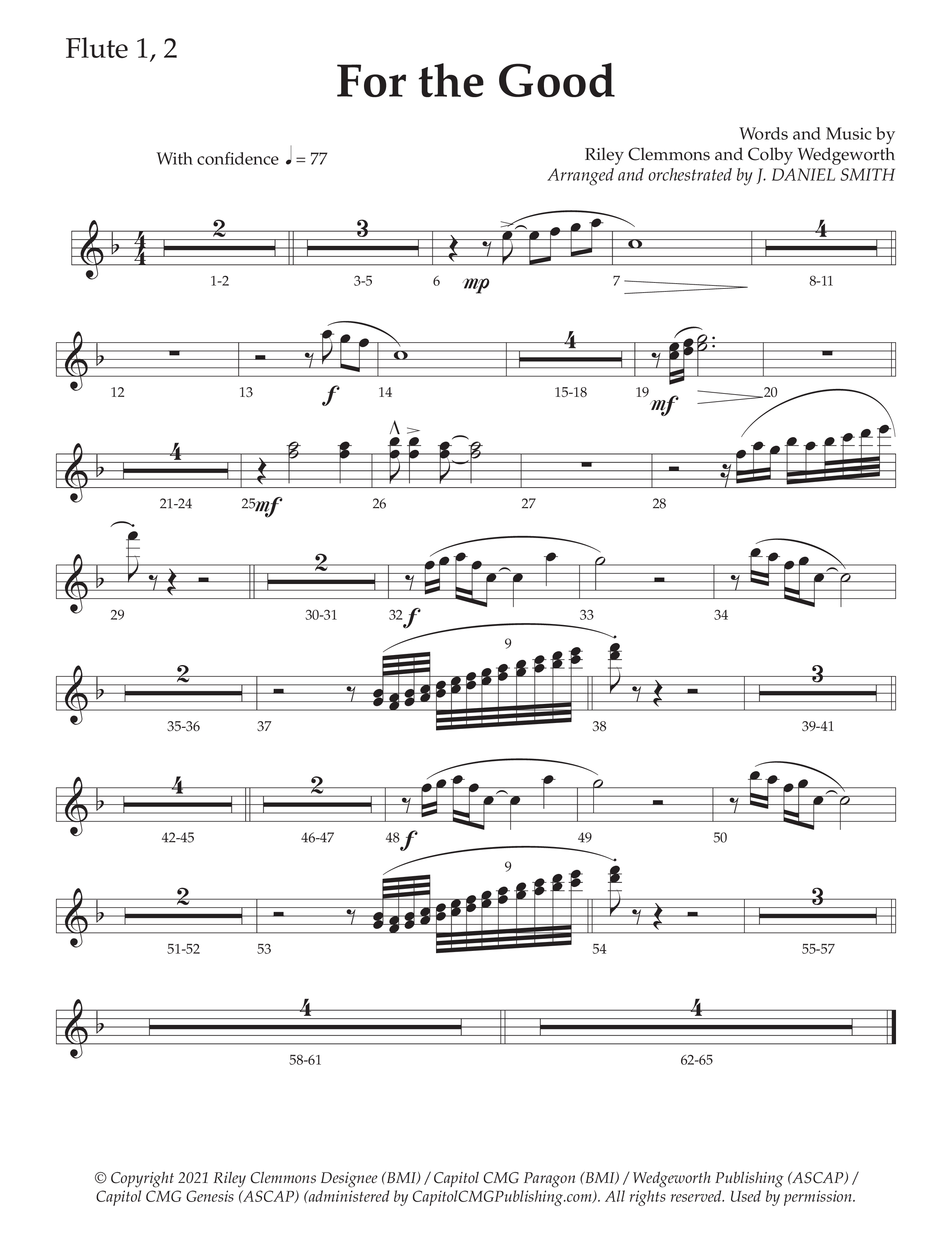 For The Good (Choral Anthem SATB) Flute 1/2 (Daywind Worship / Arr. Daniel Semsen)
