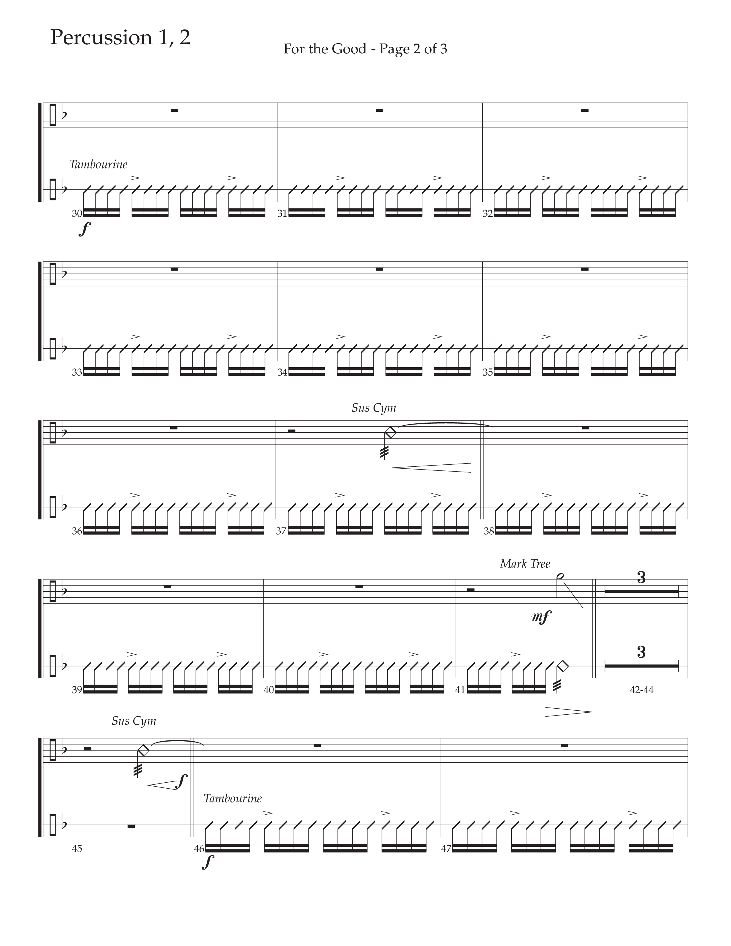 For The Good (Choral Anthem SATB) Percussion 1/2 (Daywind Worship / Arr. Daniel Semsen)