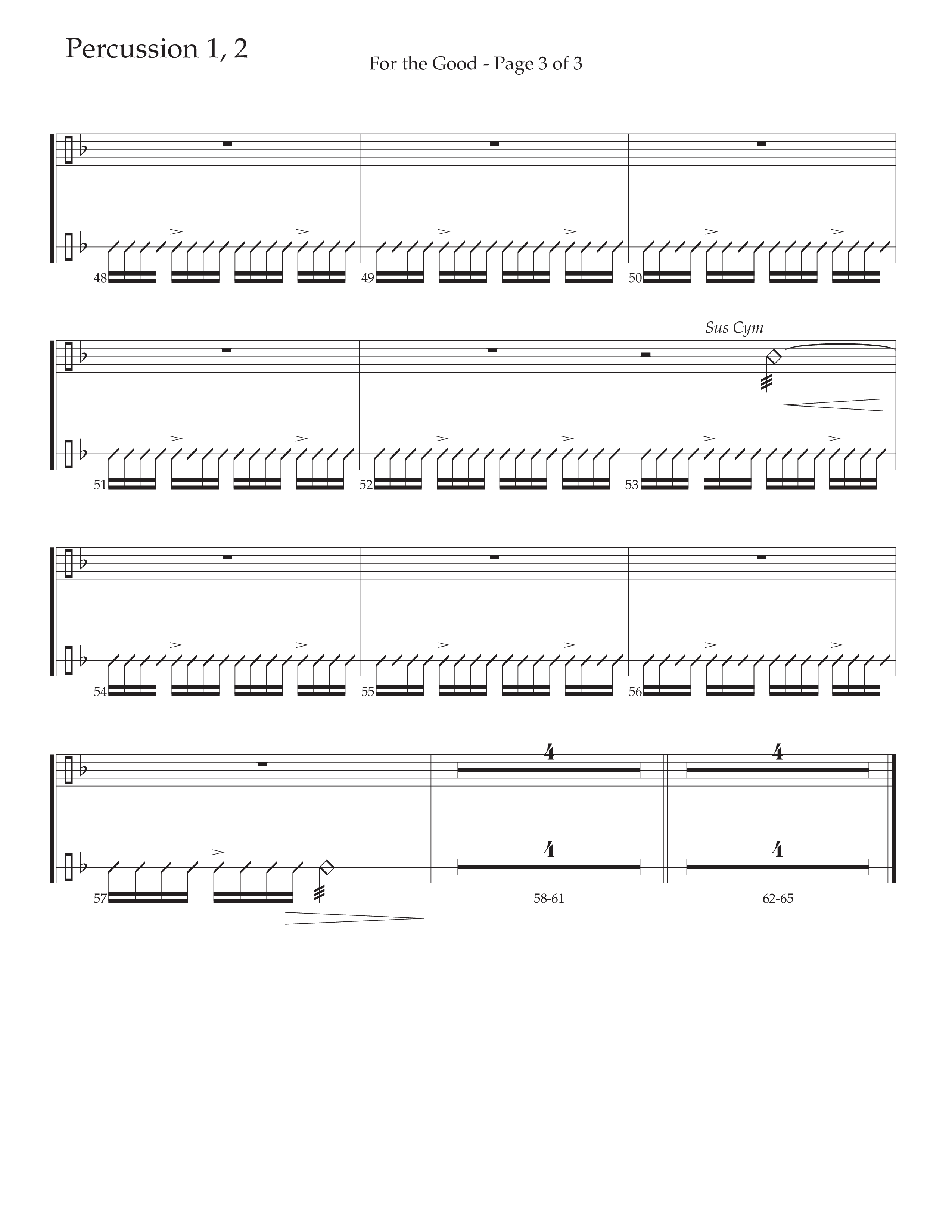 For The Good (Choral Anthem SATB) Percussion 1/2 (Daywind Worship / Arr. Daniel Semsen)