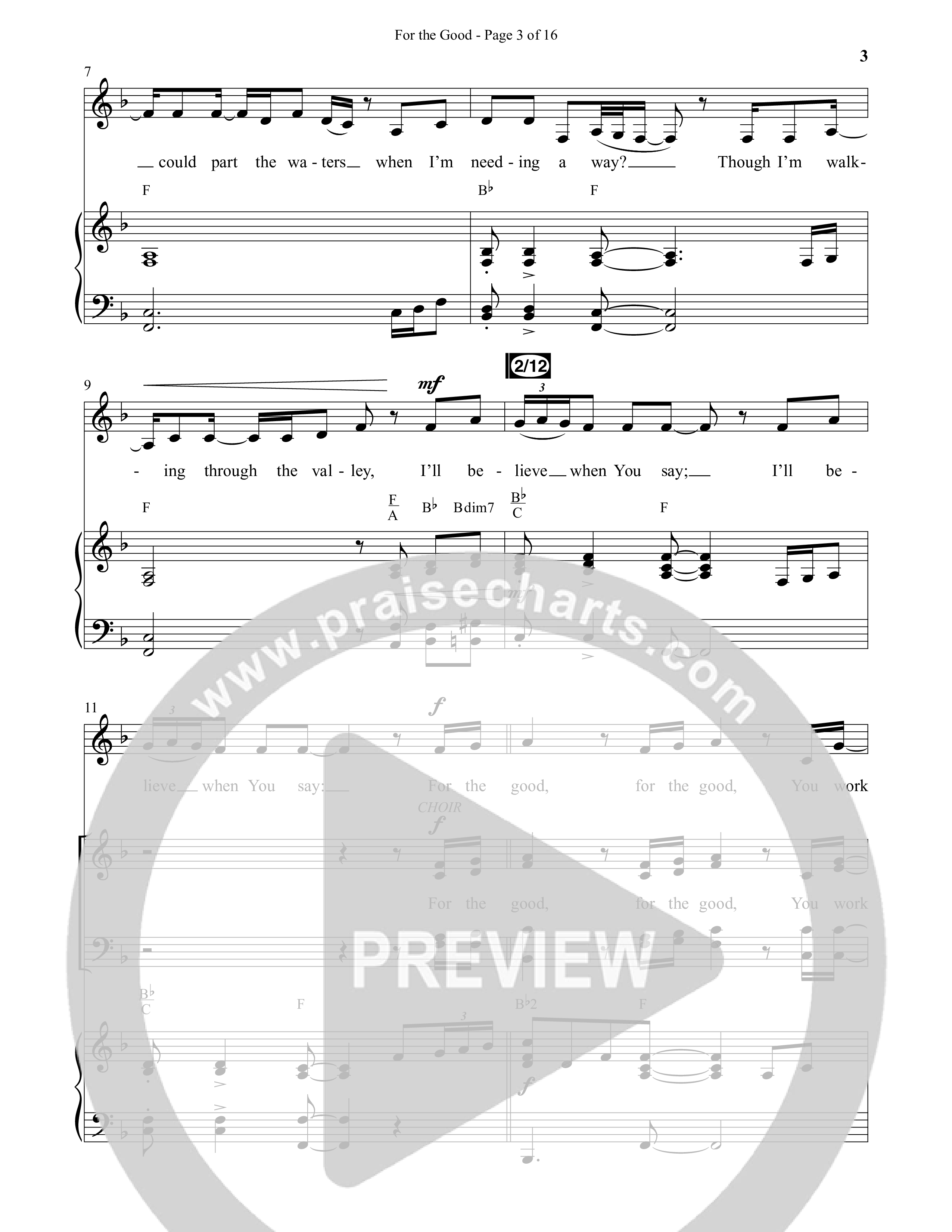 For The Good (Choral Anthem SATB) Anthem (SATB/Piano) (Daywind Worship / Arr. Daniel Semsen)