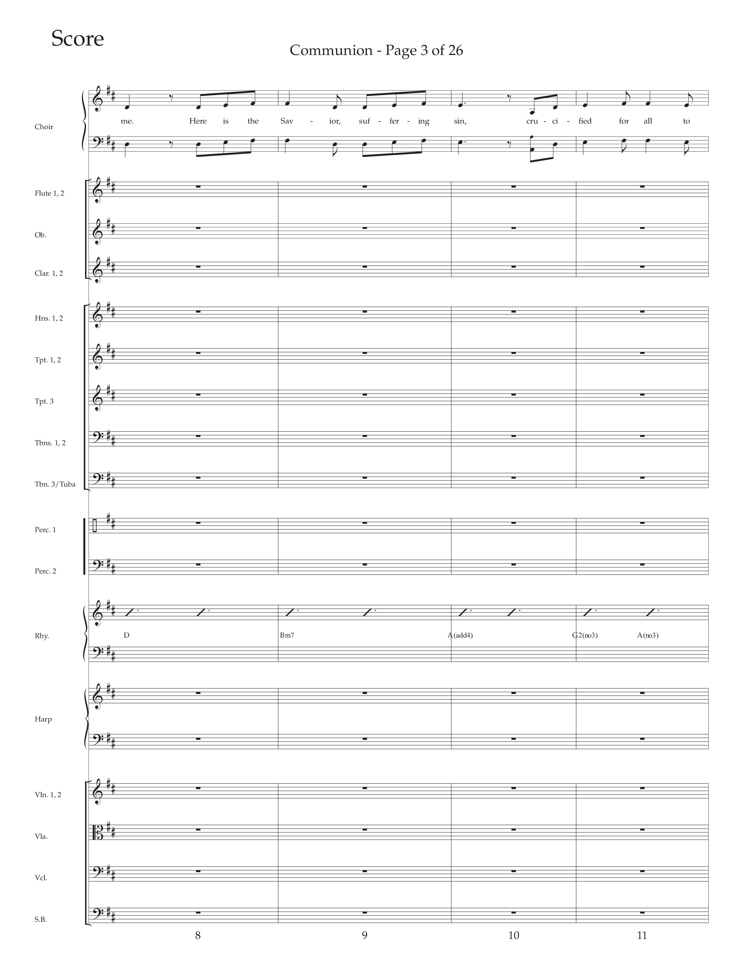 Communion (Choral Anthem SATB) Orchestration (Daywind Worship / Arr. Marty Hamby)