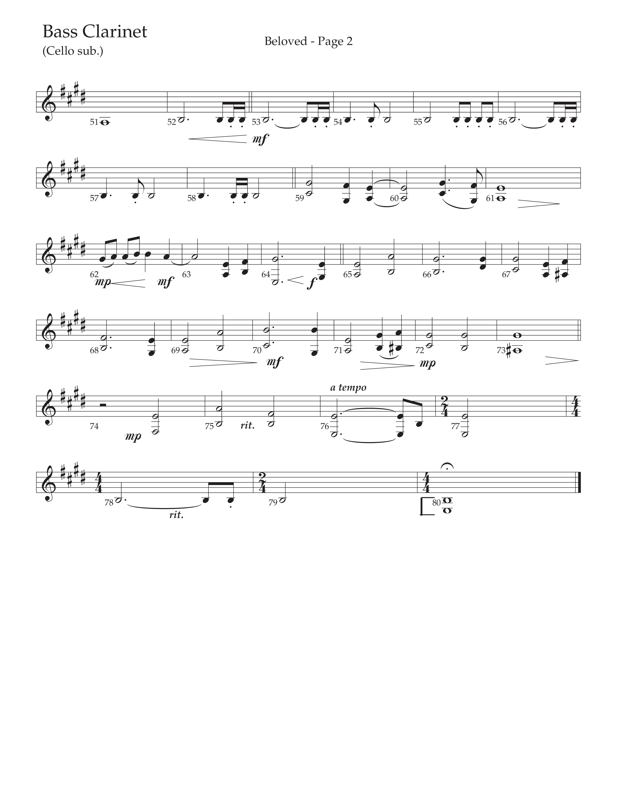 Beloved (Choral Anthem SATB) Bass Clarinet (Daywind Worship / Arr. Russell Mauldin)