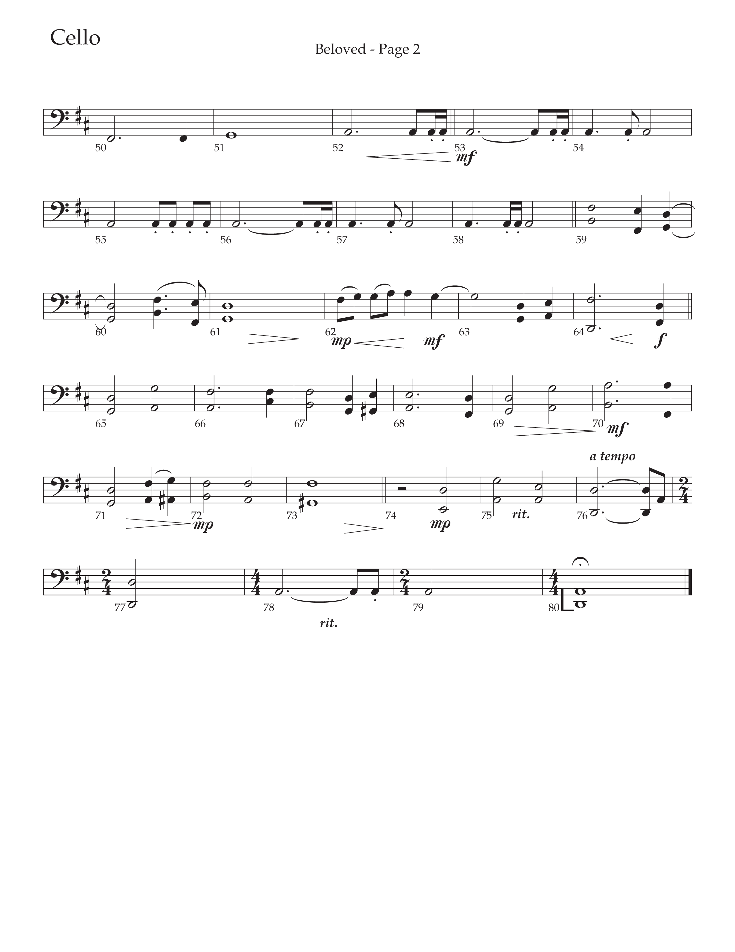 Beloved (Choral Anthem SATB) Cello (Daywind Worship / Arr. Russell Mauldin)