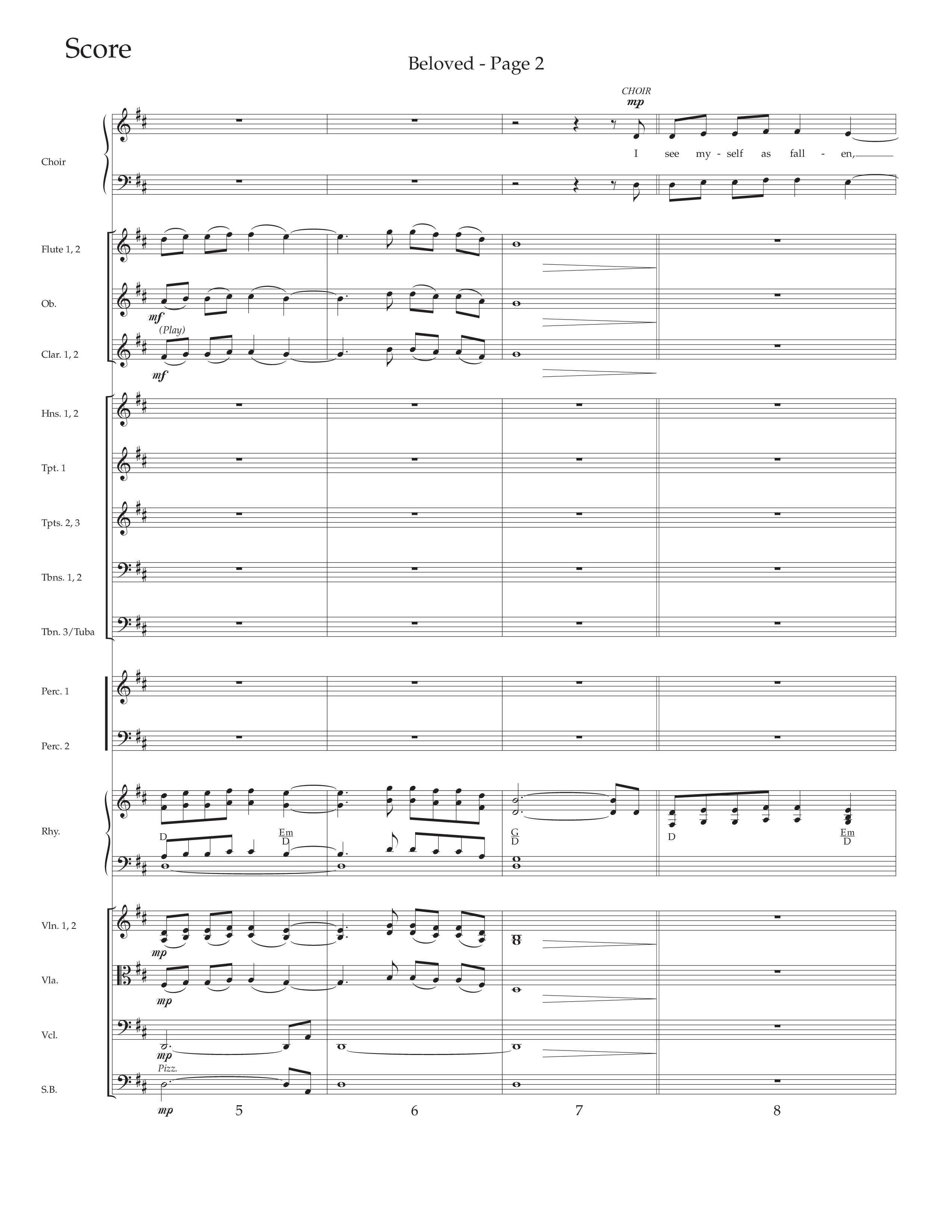 Beloved (Choral Anthem SATB) Orchestration (Daywind Worship / Arr. Russell Mauldin)