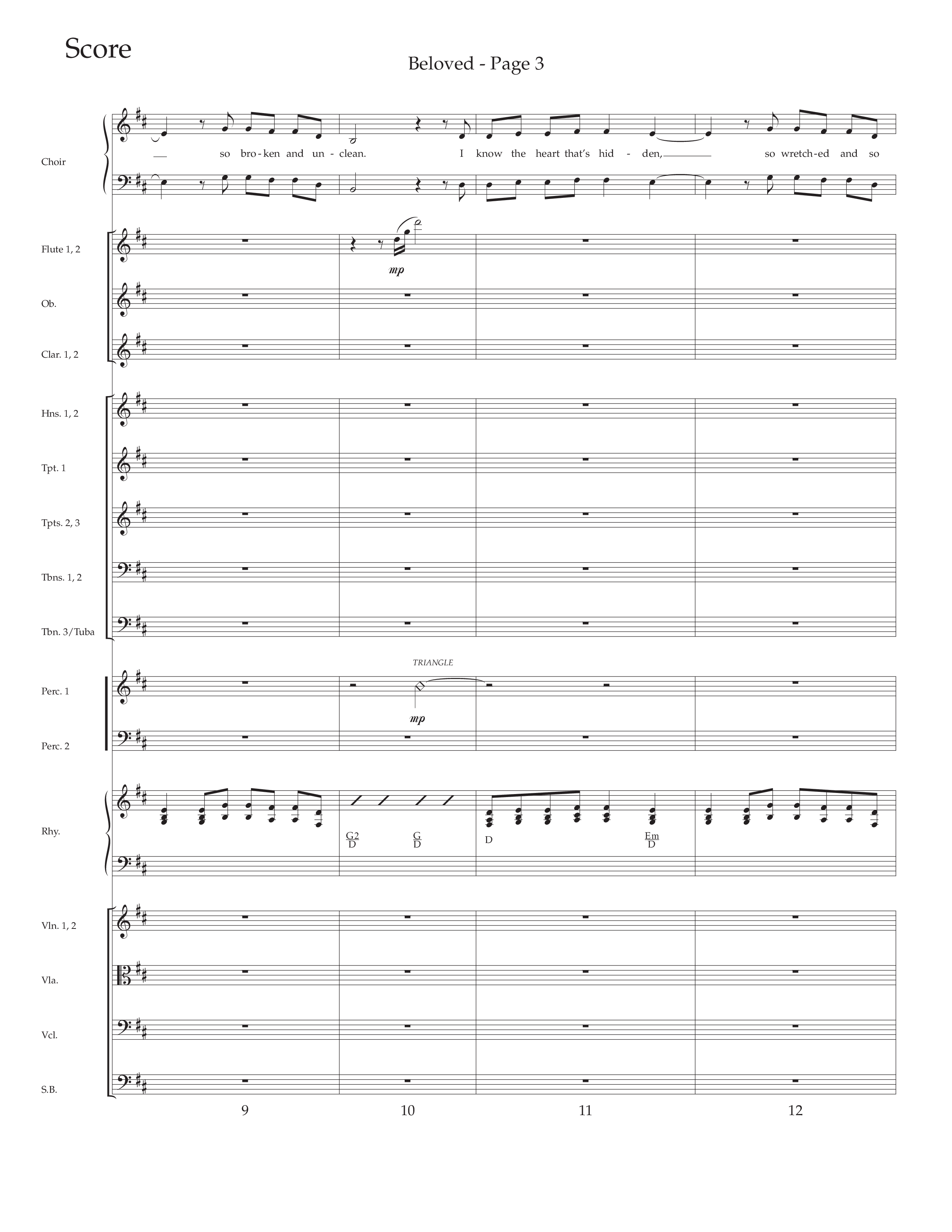 Beloved (Choral Anthem SATB) Orchestration (Daywind Worship / Arr. Russell Mauldin)