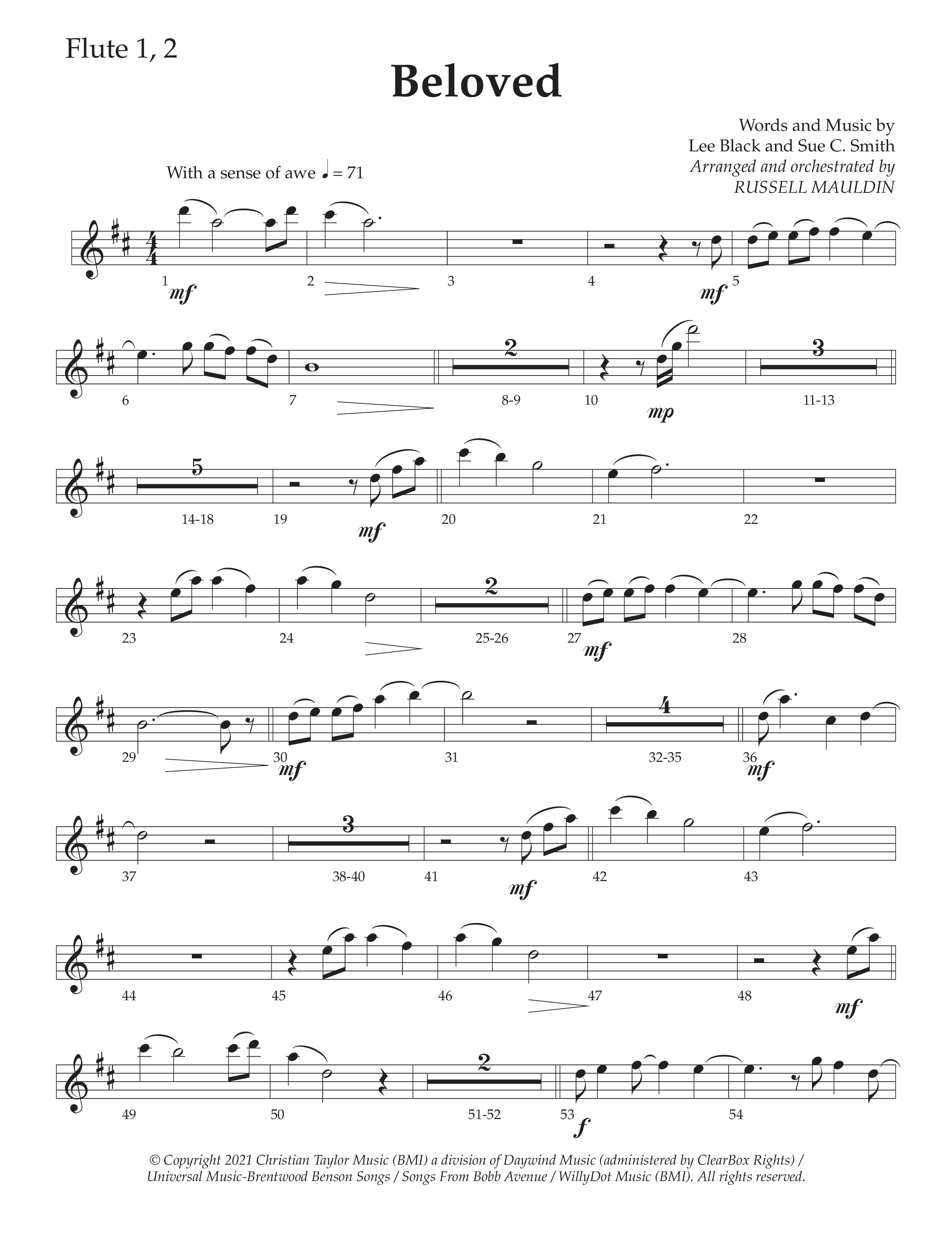 Beloved (Choral Anthem SATB) Flute 1/2 (Daywind Worship / Arr. Russell Mauldin)