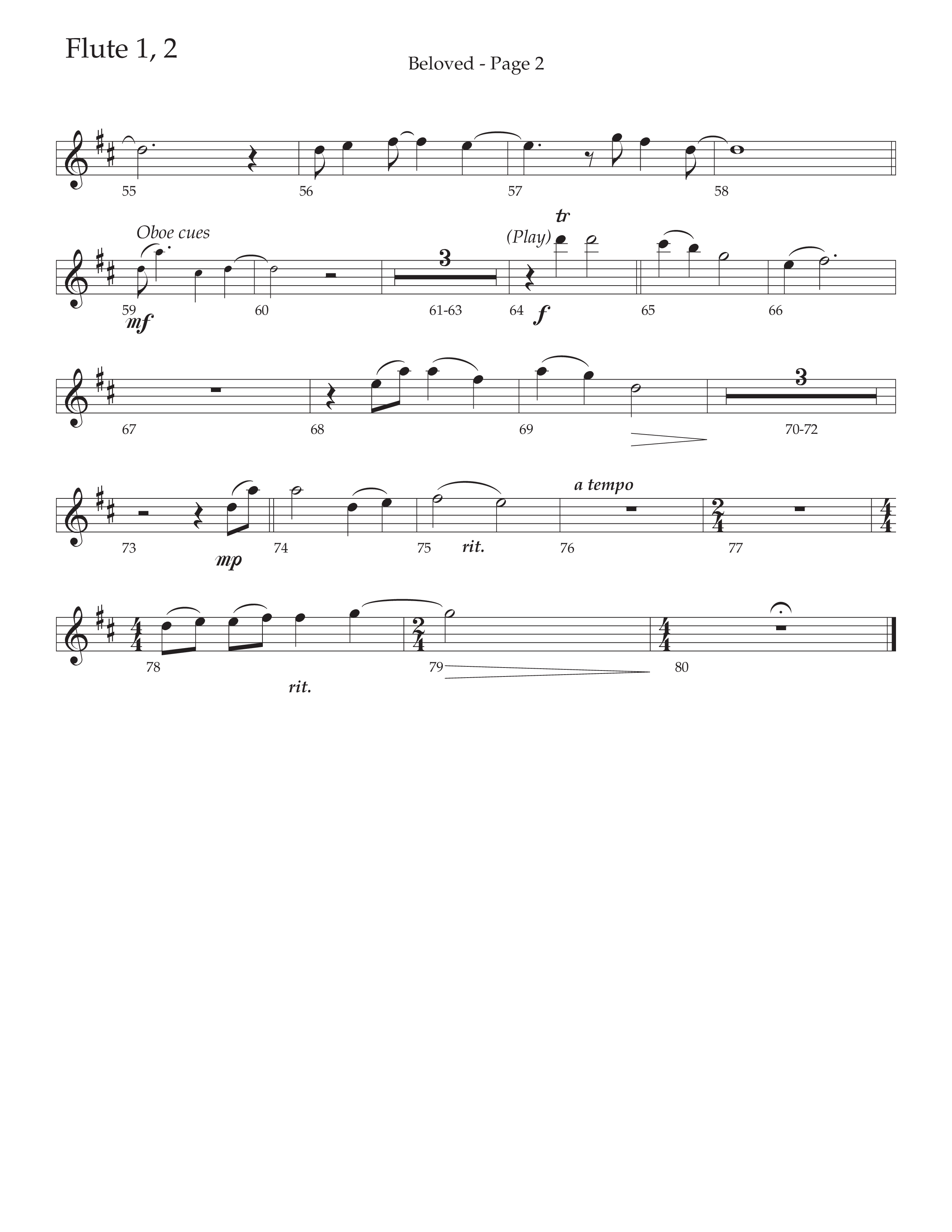 Beloved (Choral Anthem SATB) Flute 1/2 (Daywind Worship / Arr. Russell Mauldin)