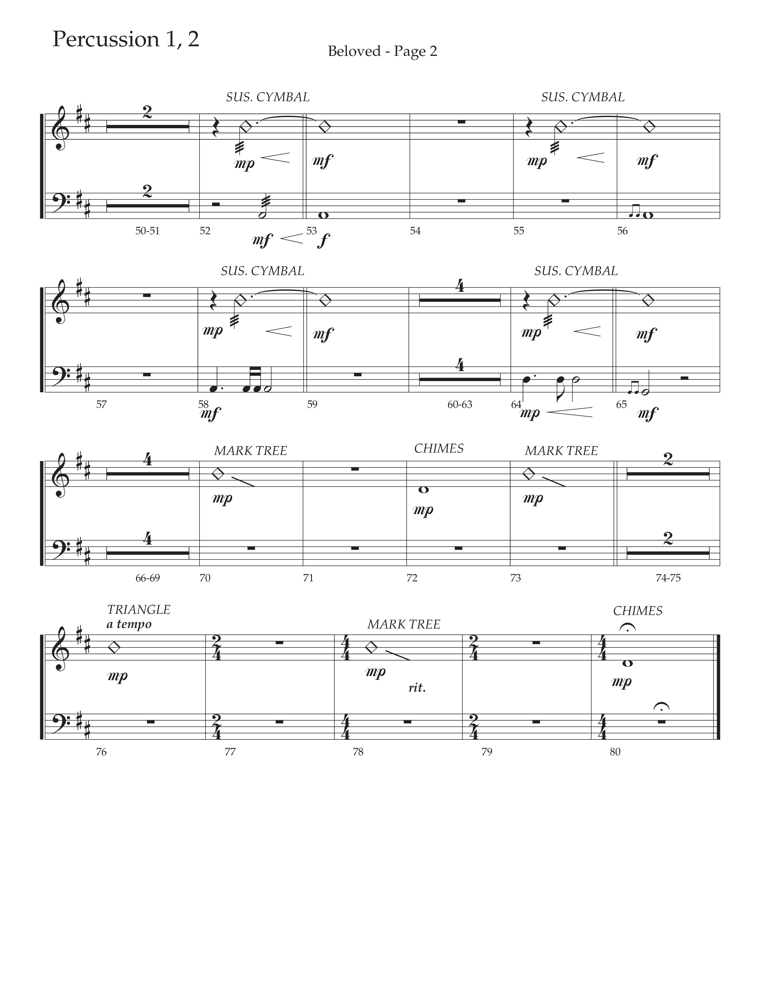 Beloved (Choral Anthem SATB) Percussion 1/2 (Daywind Worship / Arr. Russell Mauldin)