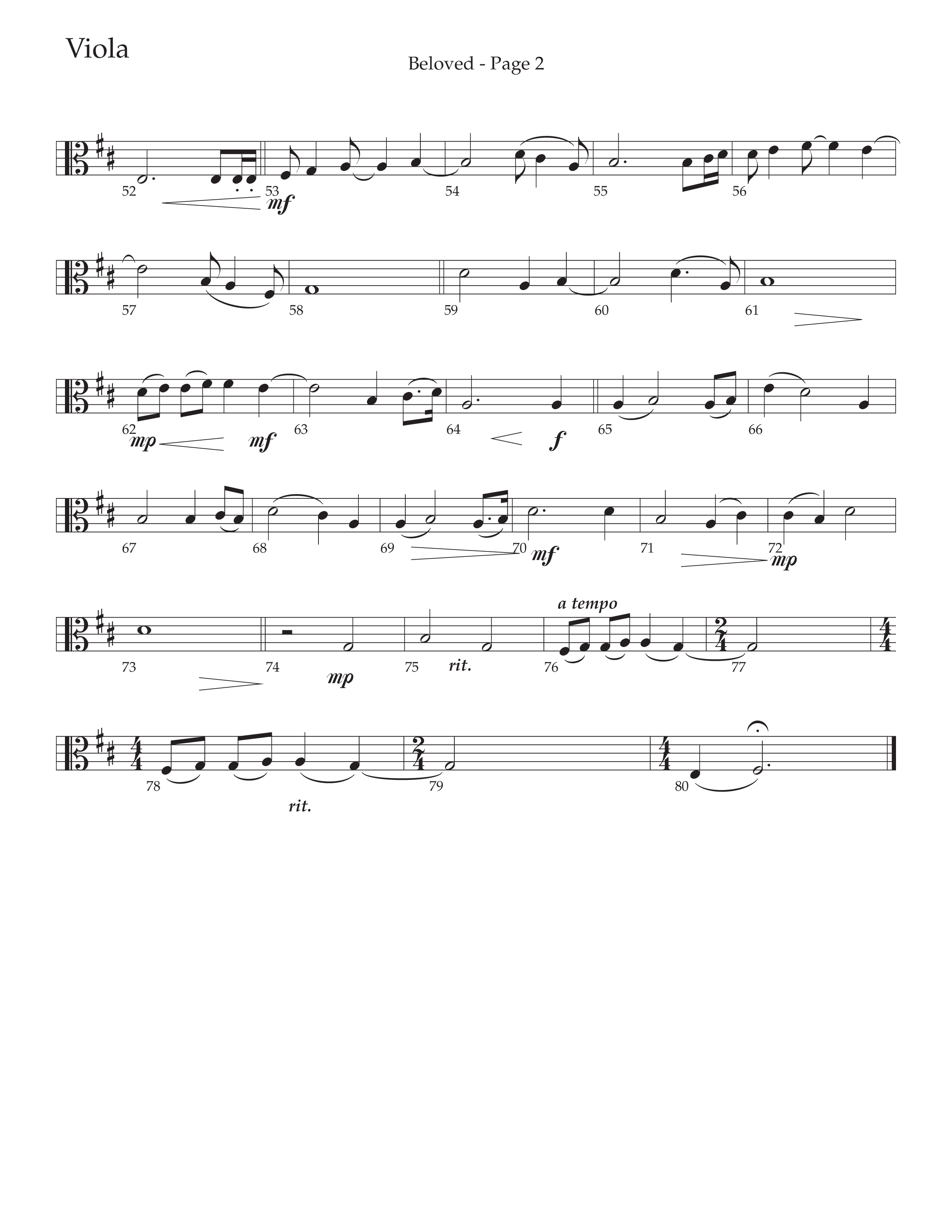 Beloved (Choral Anthem SATB) Viola (Daywind Worship / Arr. Russell Mauldin)
