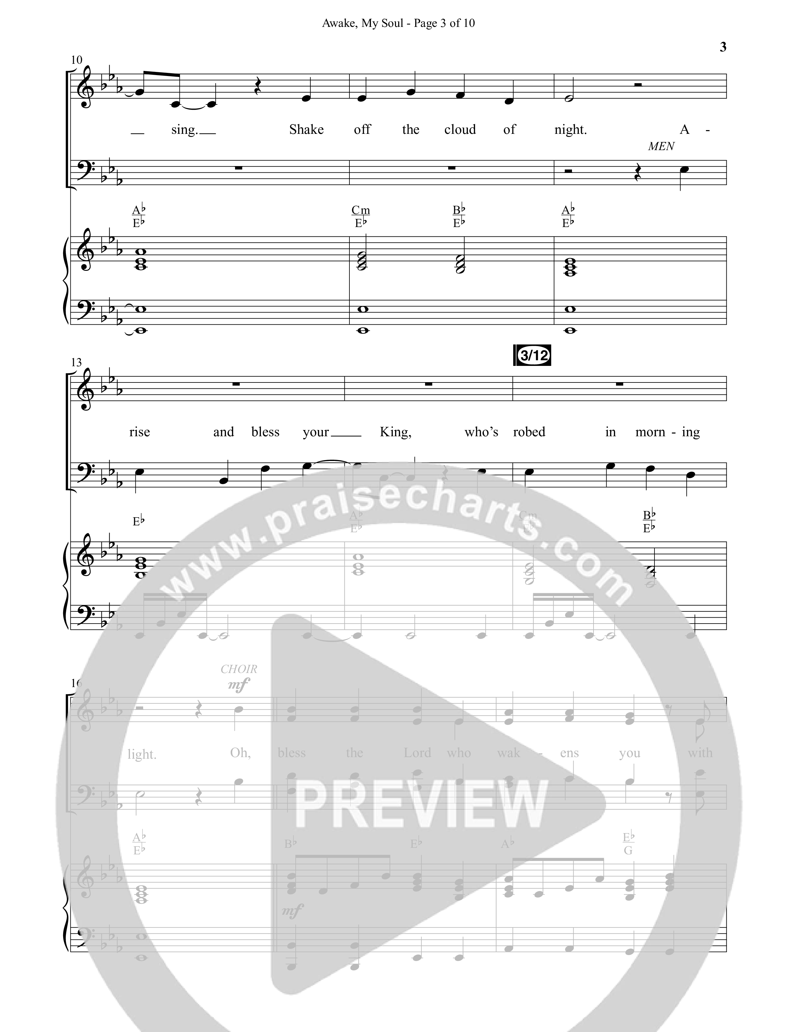 Awake My Soul (Choral Anthem SATB) Anthem (SATB/Piano) (Daywind Worship / Arr. Michael Frazier)