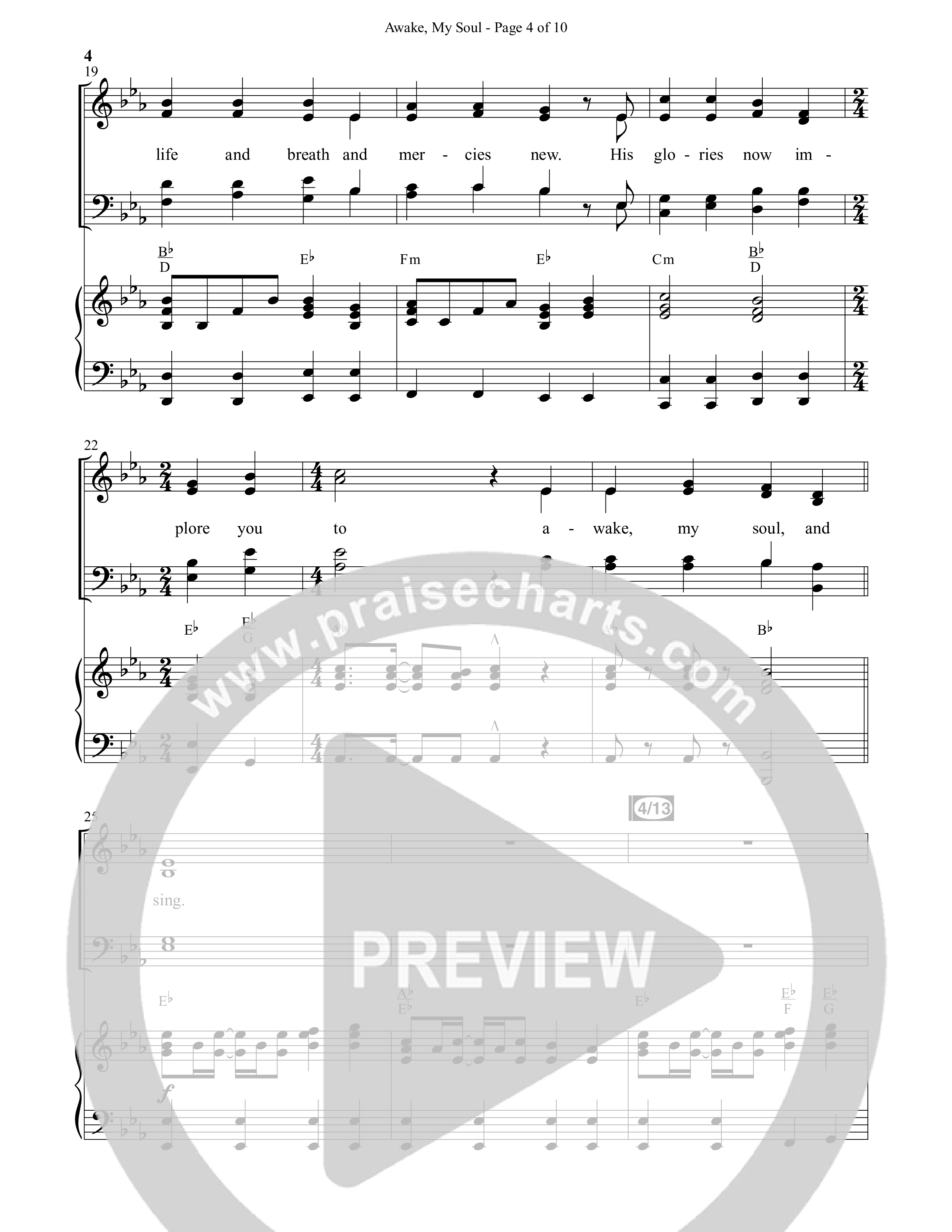 Awake My Soul (Choral Anthem SATB) Anthem (SATB/Piano) (Daywind Worship / Arr. Michael Frazier)