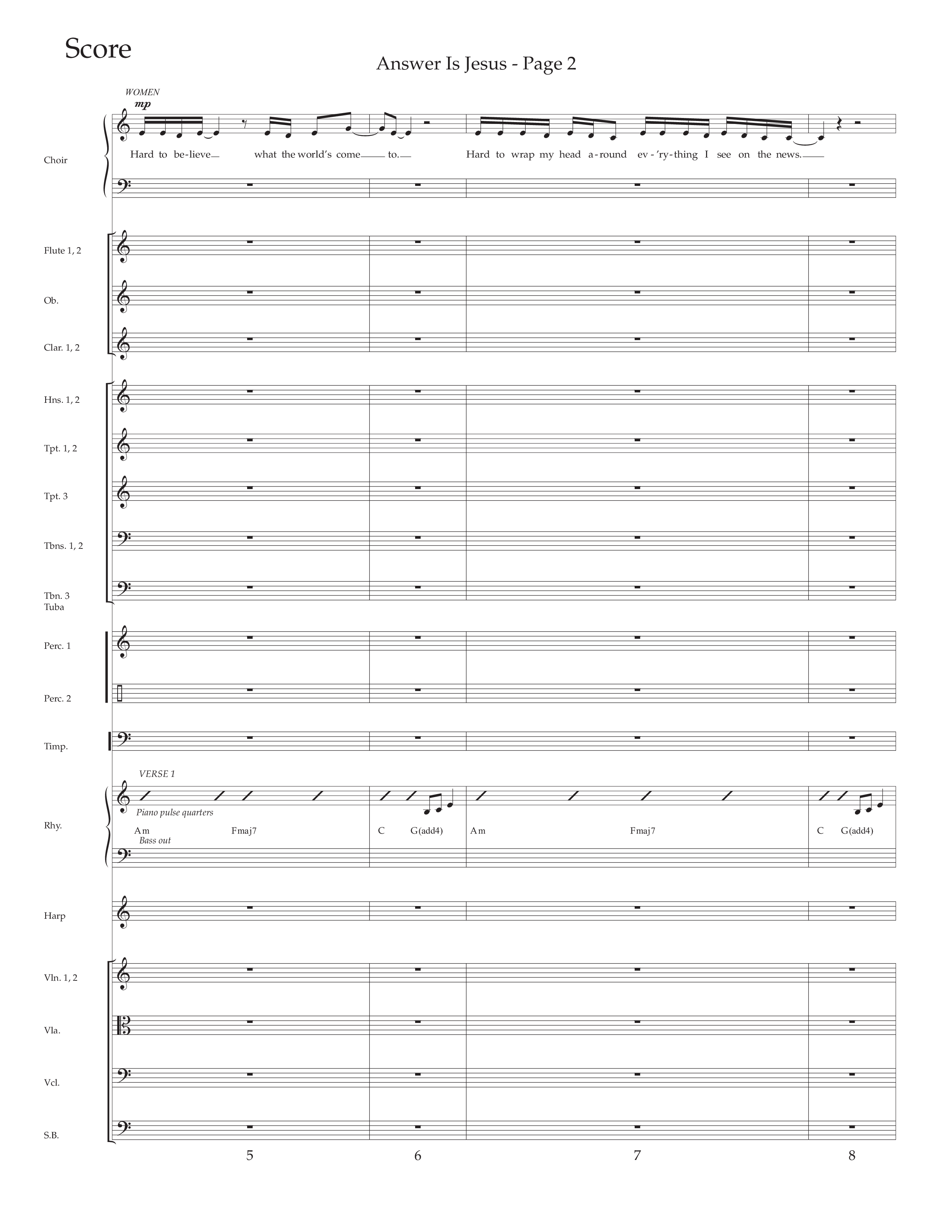 Answer Is Jesus (Choral Anthem SATB) Orchestration (Daywind Worship / Arr. Marty Hamby)