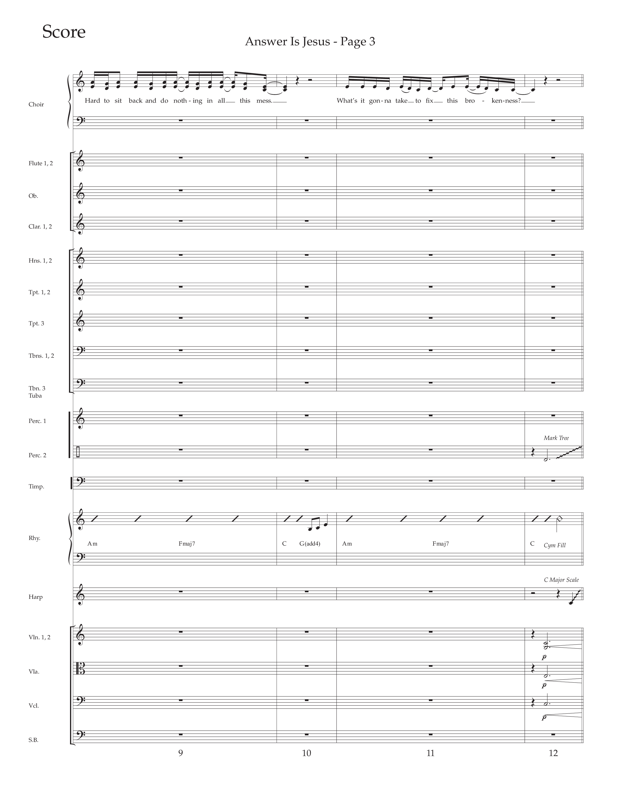 Answer Is Jesus (Choral Anthem SATB) Orchestration (Daywind Worship / Arr. Marty Hamby)