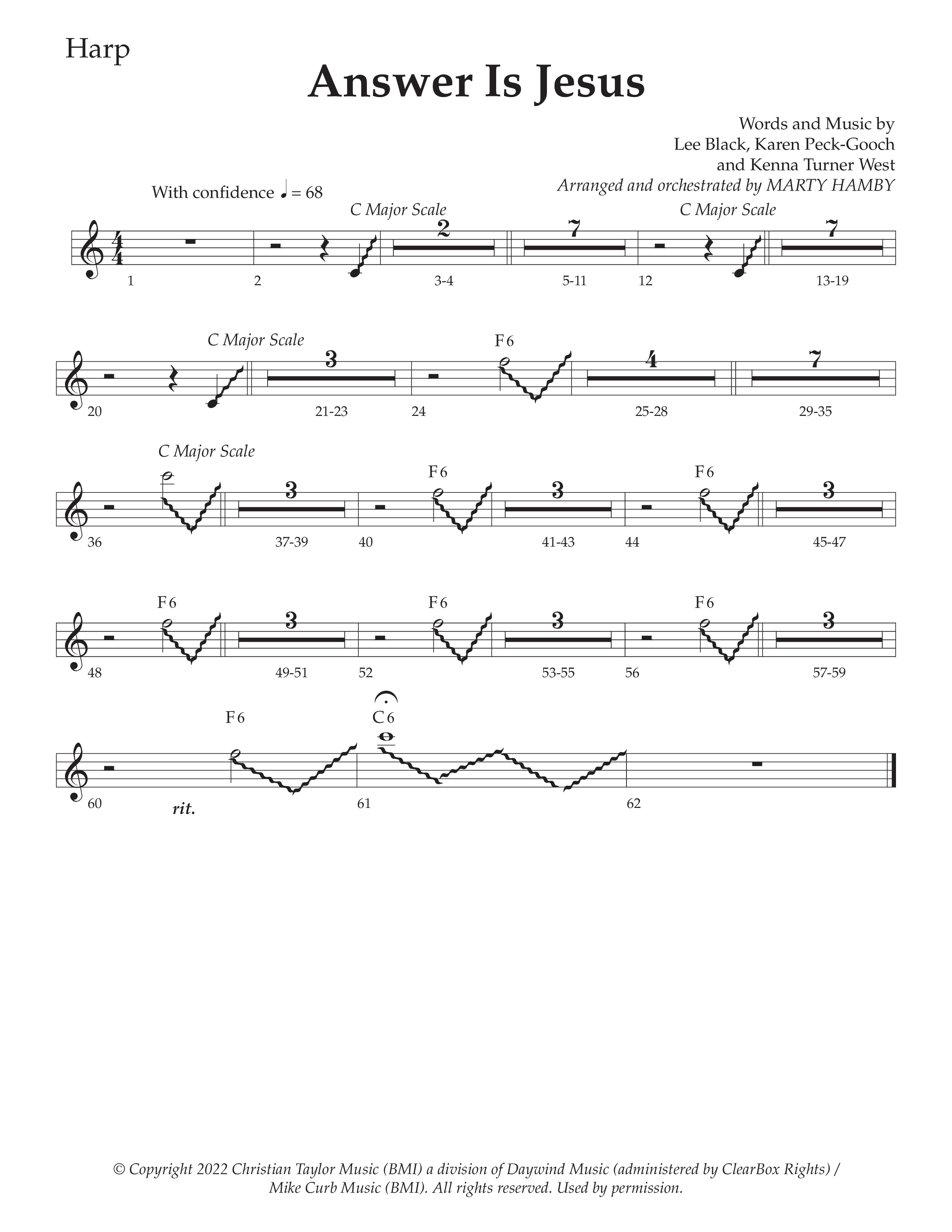 Answer Is Jesus (Choral Anthem SATB) Harp (Daywind Worship / Arr. Marty Hamby)