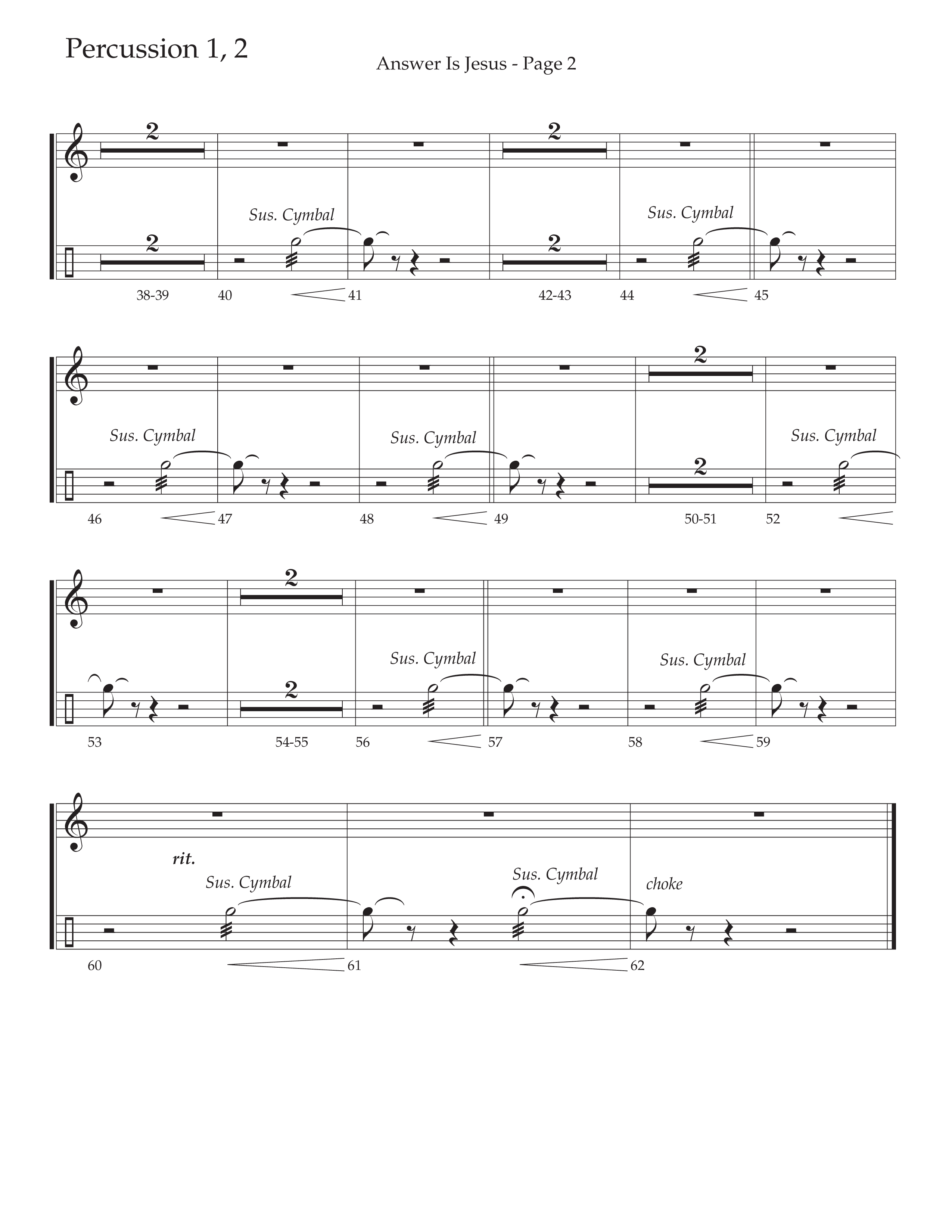 Answer Is Jesus (Choral Anthem SATB) Percussion 1/2 (Daywind Worship / Arr. Marty Hamby)