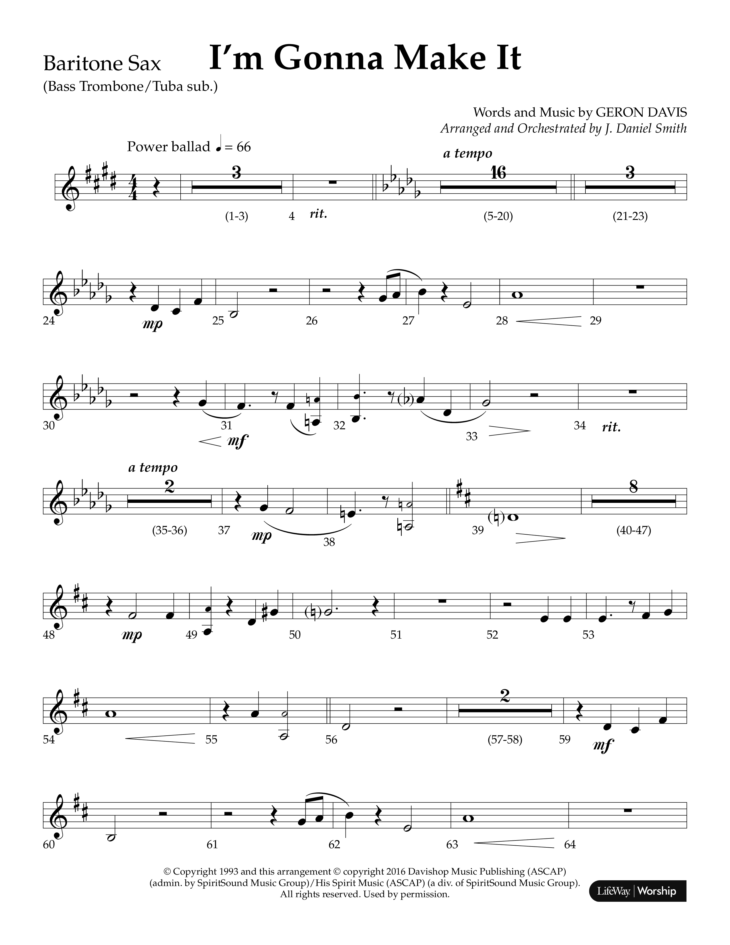 I'm Gonna Make It (Choral Anthem SATB) Bari Sax (Lifeway Choral / Arr. J. Daniel Smith)