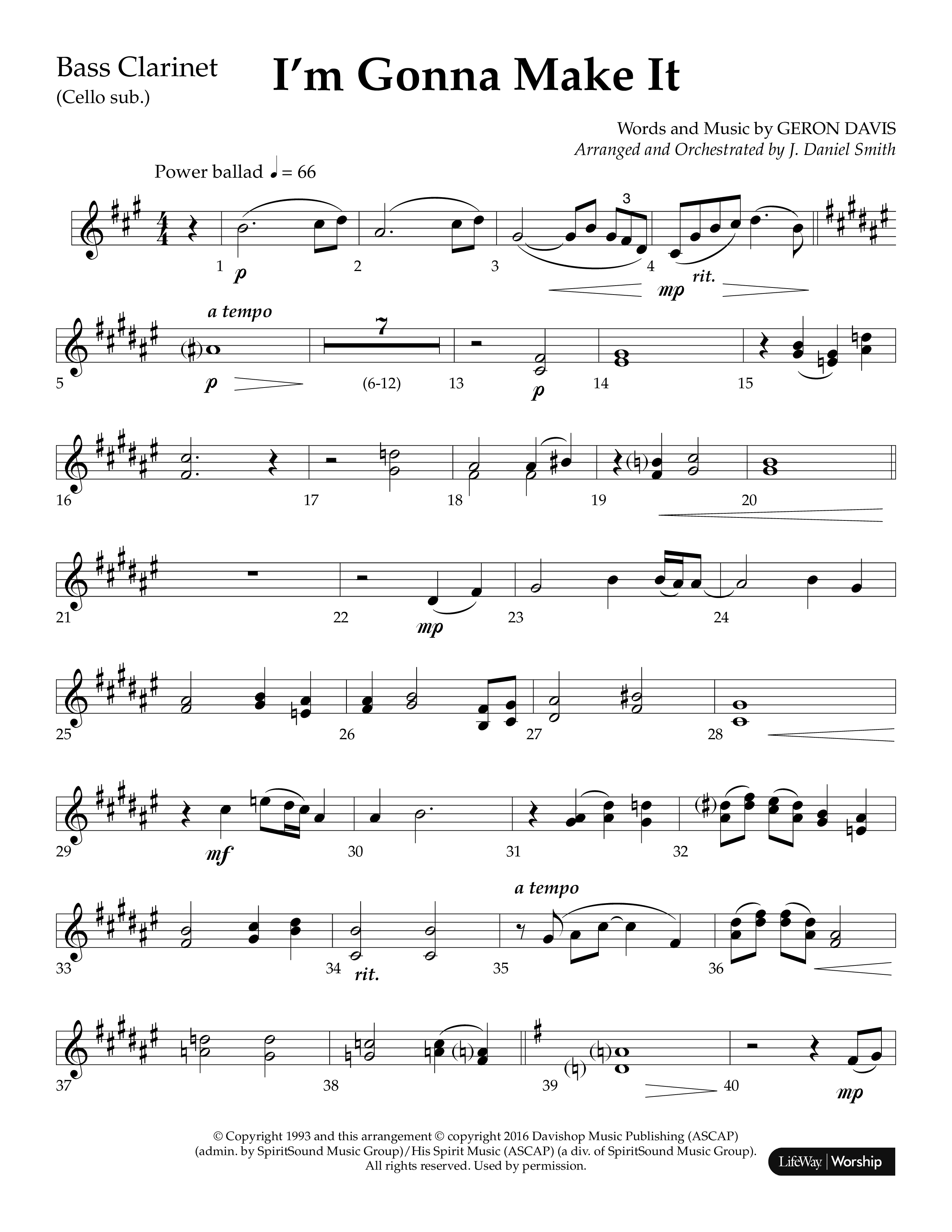 I'm Gonna Make It (Choral Anthem SATB) Bass Clarinet (Lifeway Choral / Arr. J. Daniel Smith)